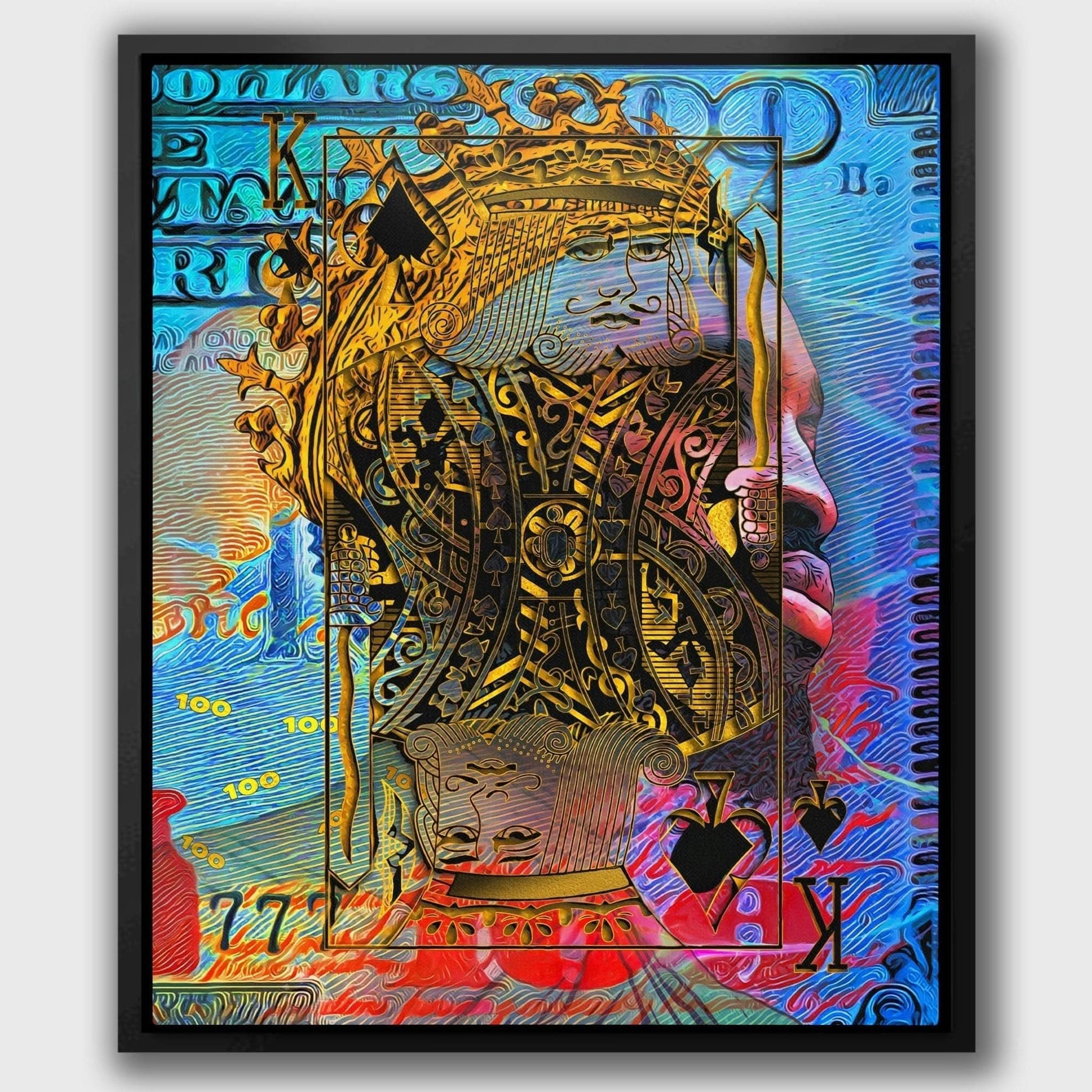 Black King of Spades - Crown Canvas Print