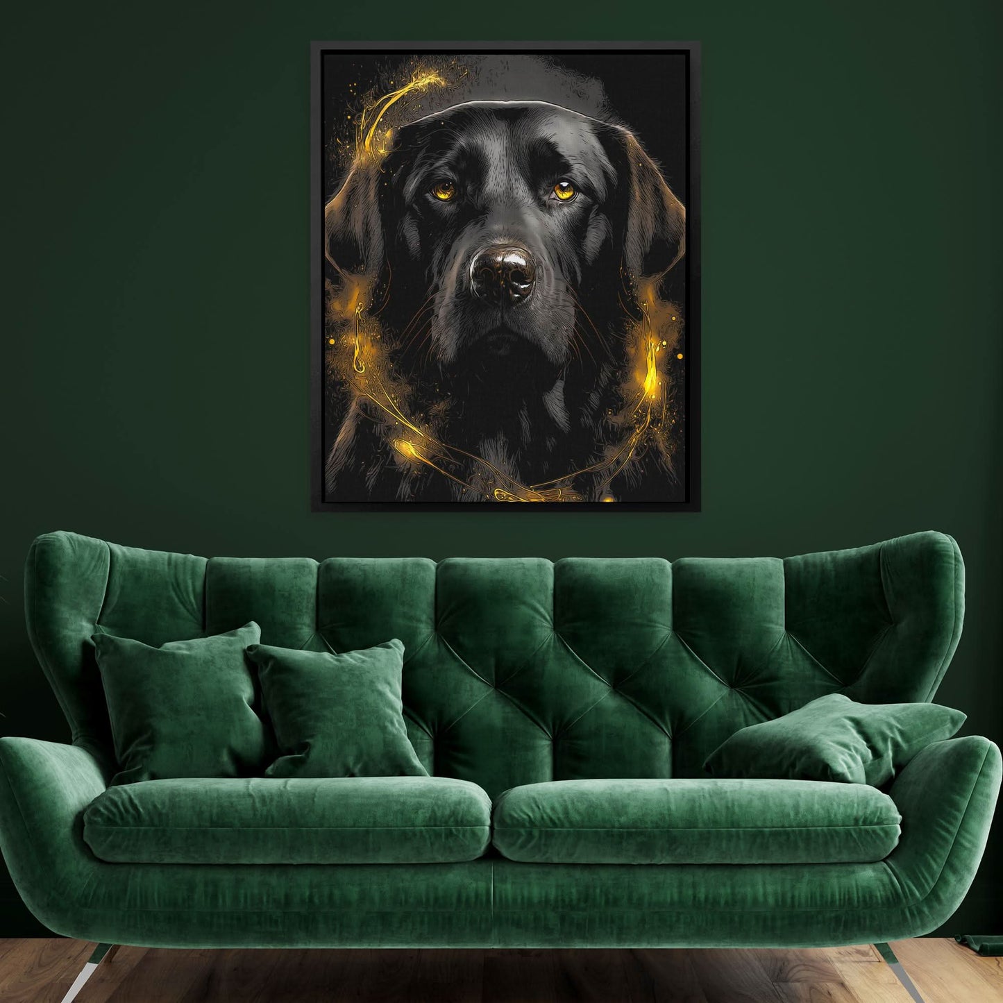 Black Lab - Dog Wall Art in Black Frame