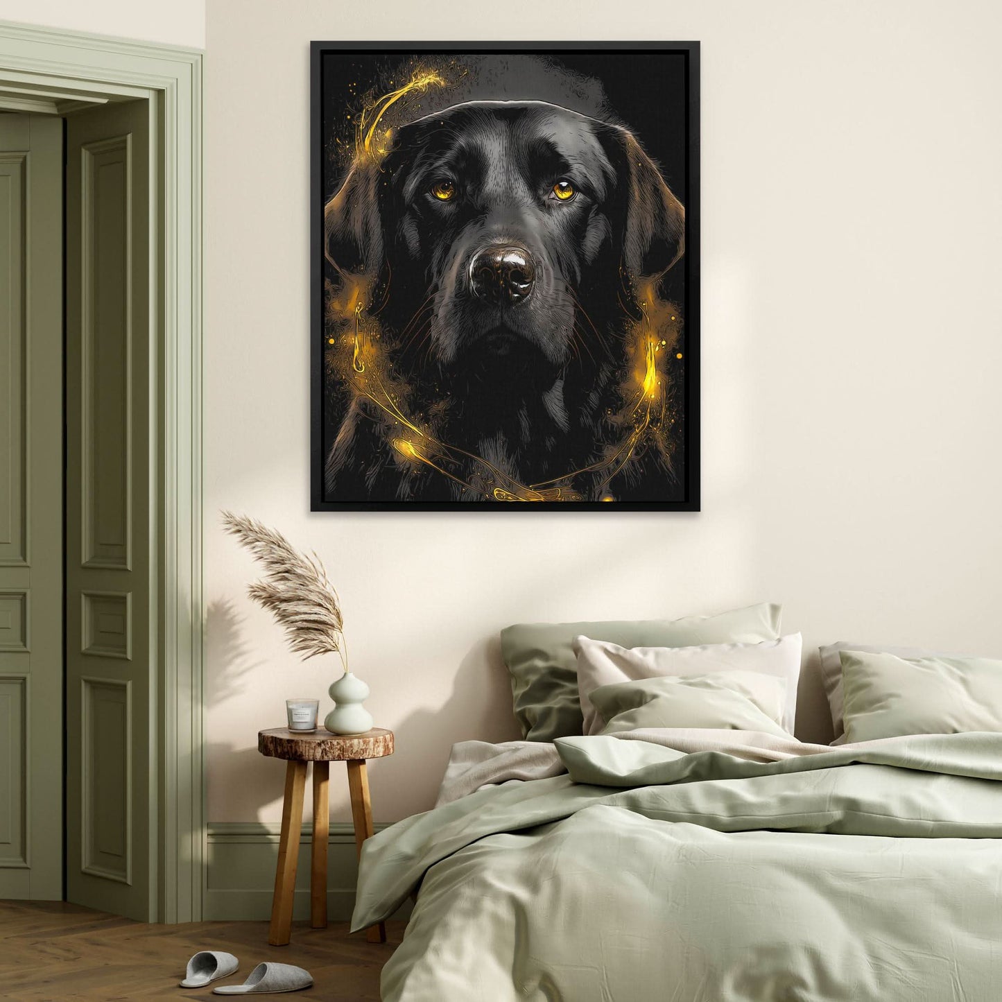 Black Lab - Black Canvas Wall Art