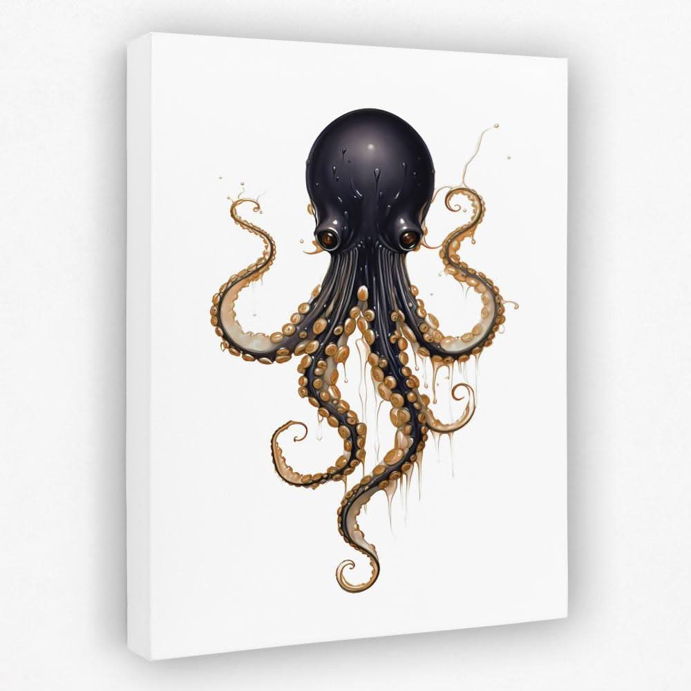 Black Octopus - Animals Canvas Wall Art