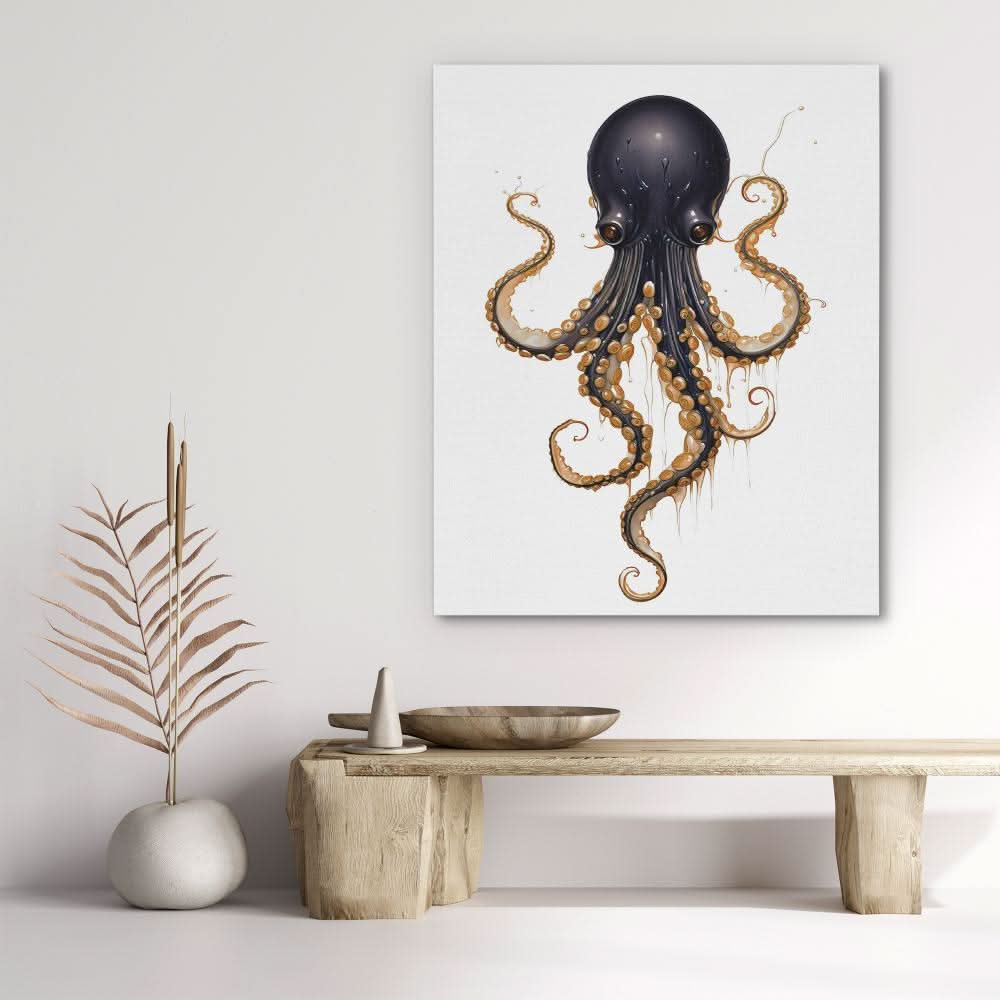 Black Octopus - Large Canvas Print