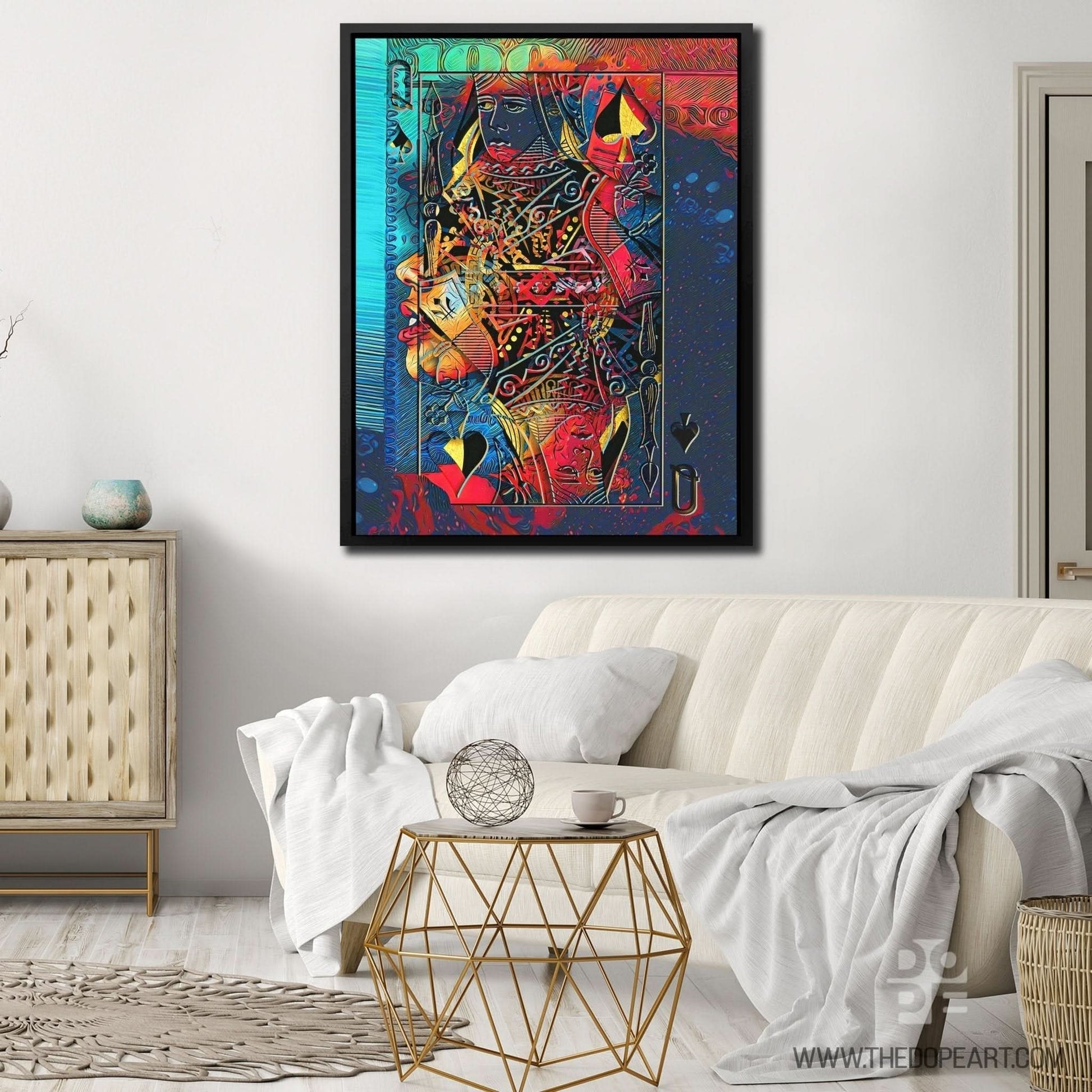 Black Queen of Spades - Pop Art Canvas Wall Art