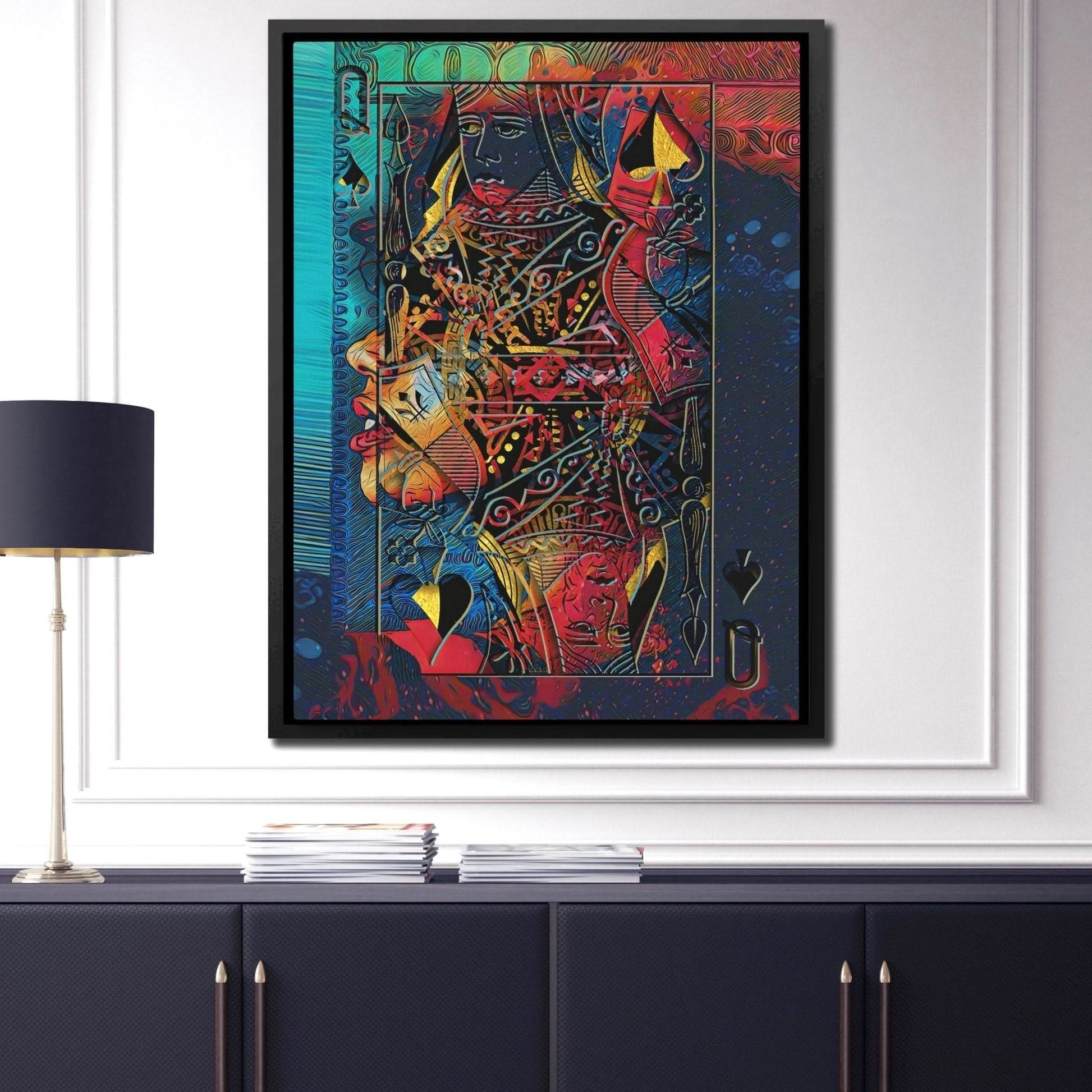 Black Queen of Spades - Female Canvas Print