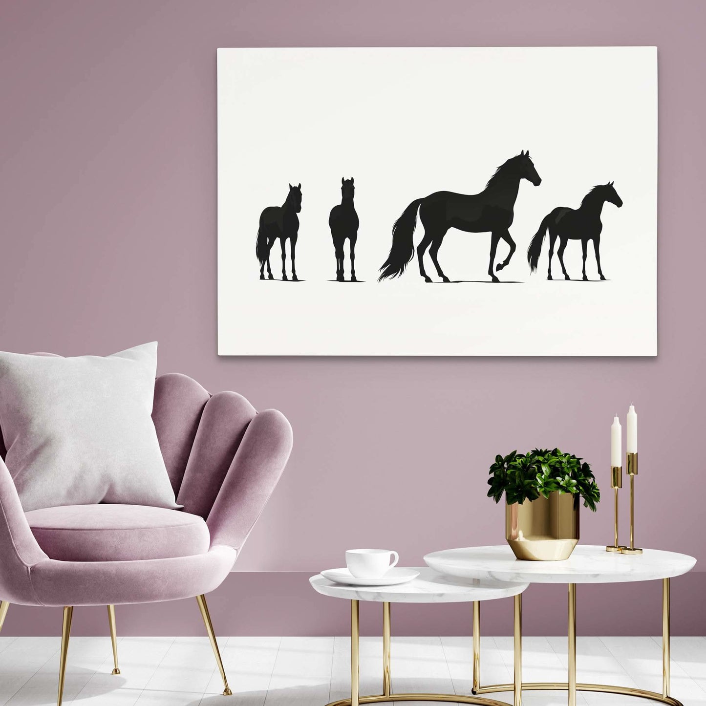 Black Stallions - Canvas Wall Art