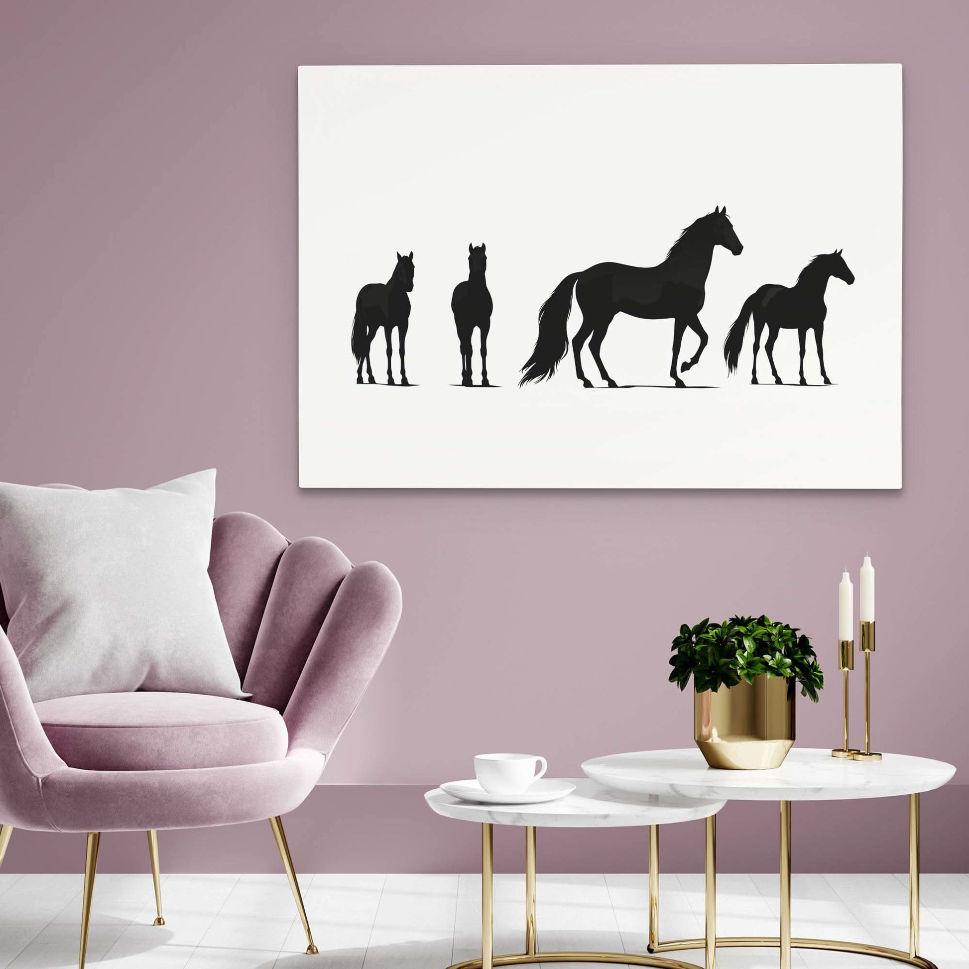 Black Stallions - Canvas Wall Art