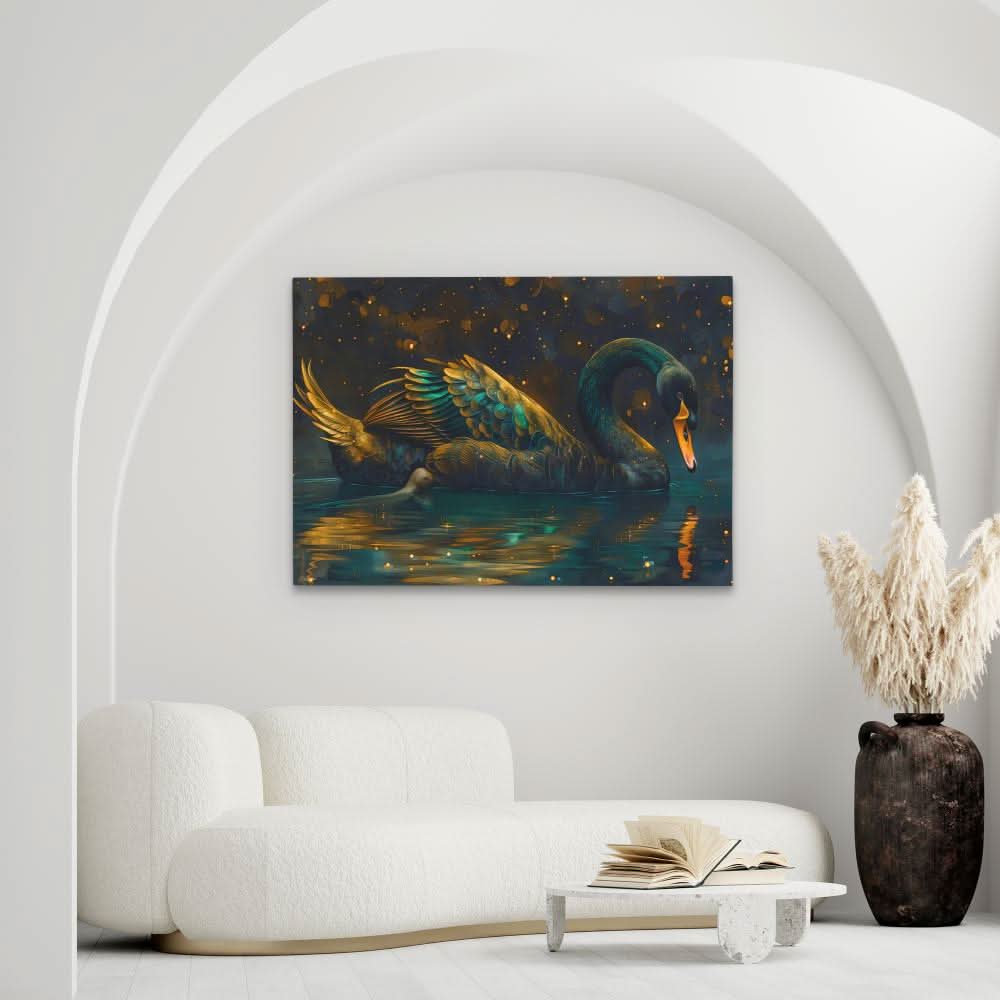 Black Swan - Bird Art for Bathroom