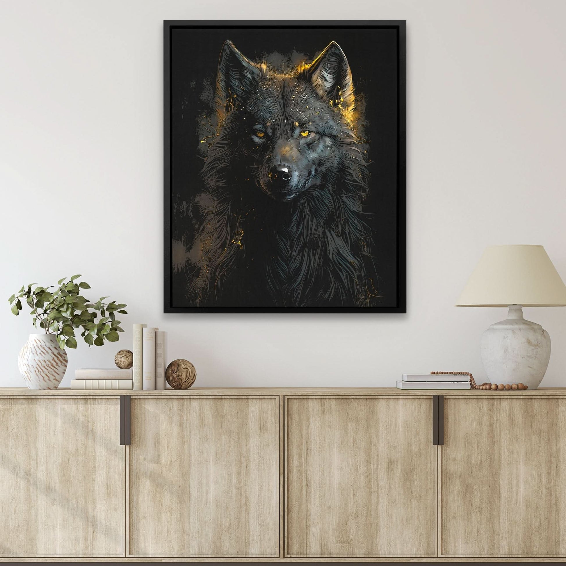 Black Wolf painting - Animals Art
