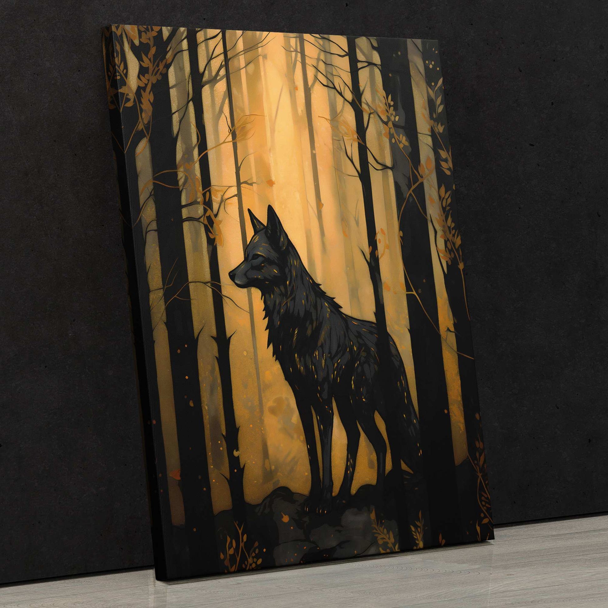 Black Wolf's Den - Abstract Black Canvas Wall Art