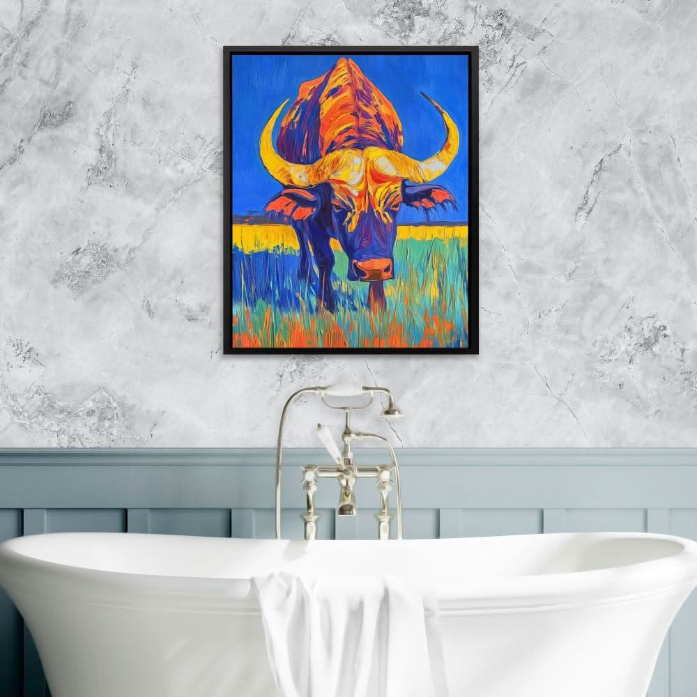Blaze of the Prairie - Blue Bull Canvas Print