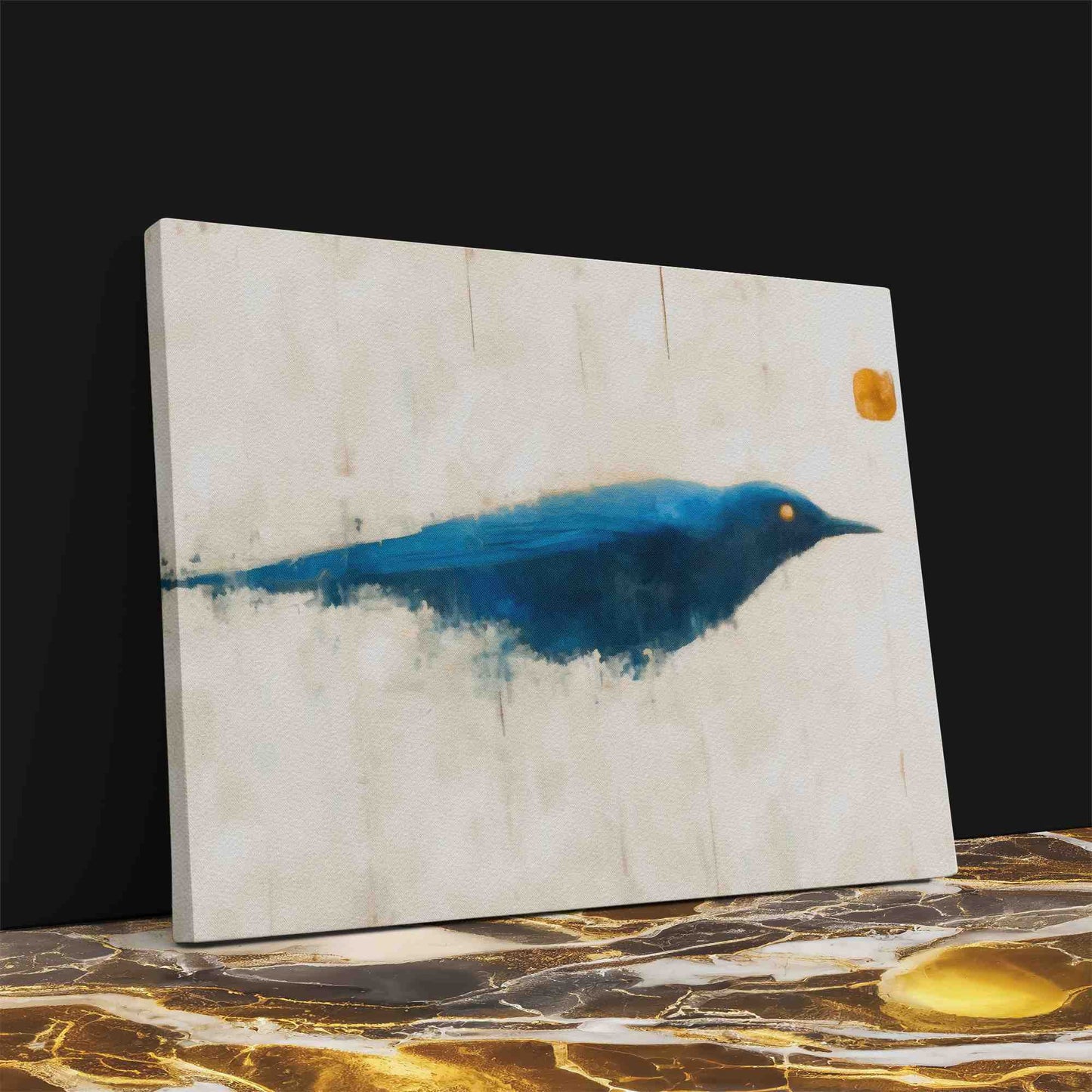 Blazing Blue - Horizontal Wall Art in Black Frame