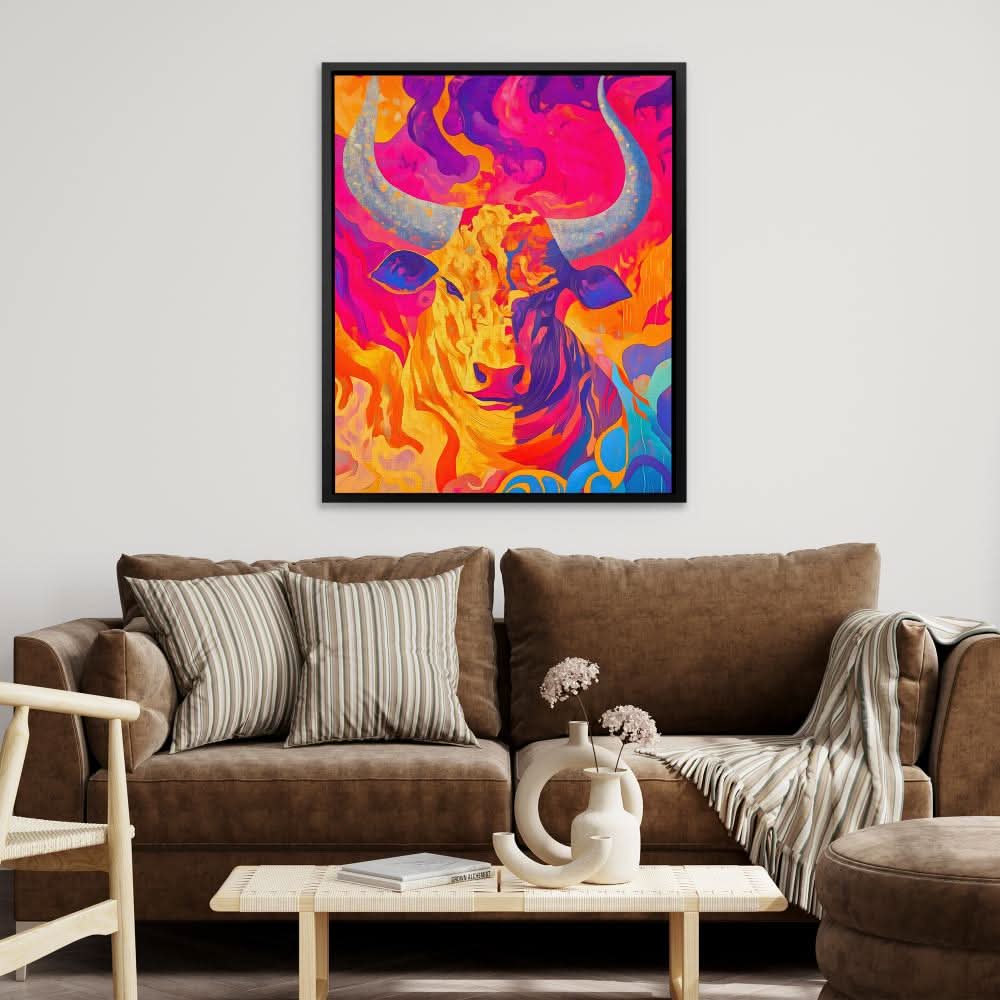 Blazing Bull Fury - Animals Art for Creative Studio