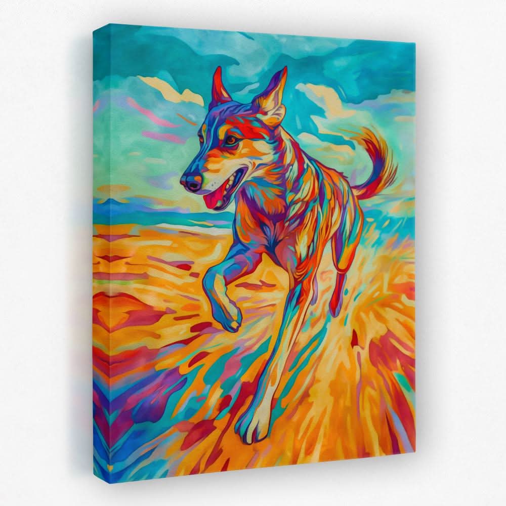 Blazing Canine - Animals Canvas Wall Art