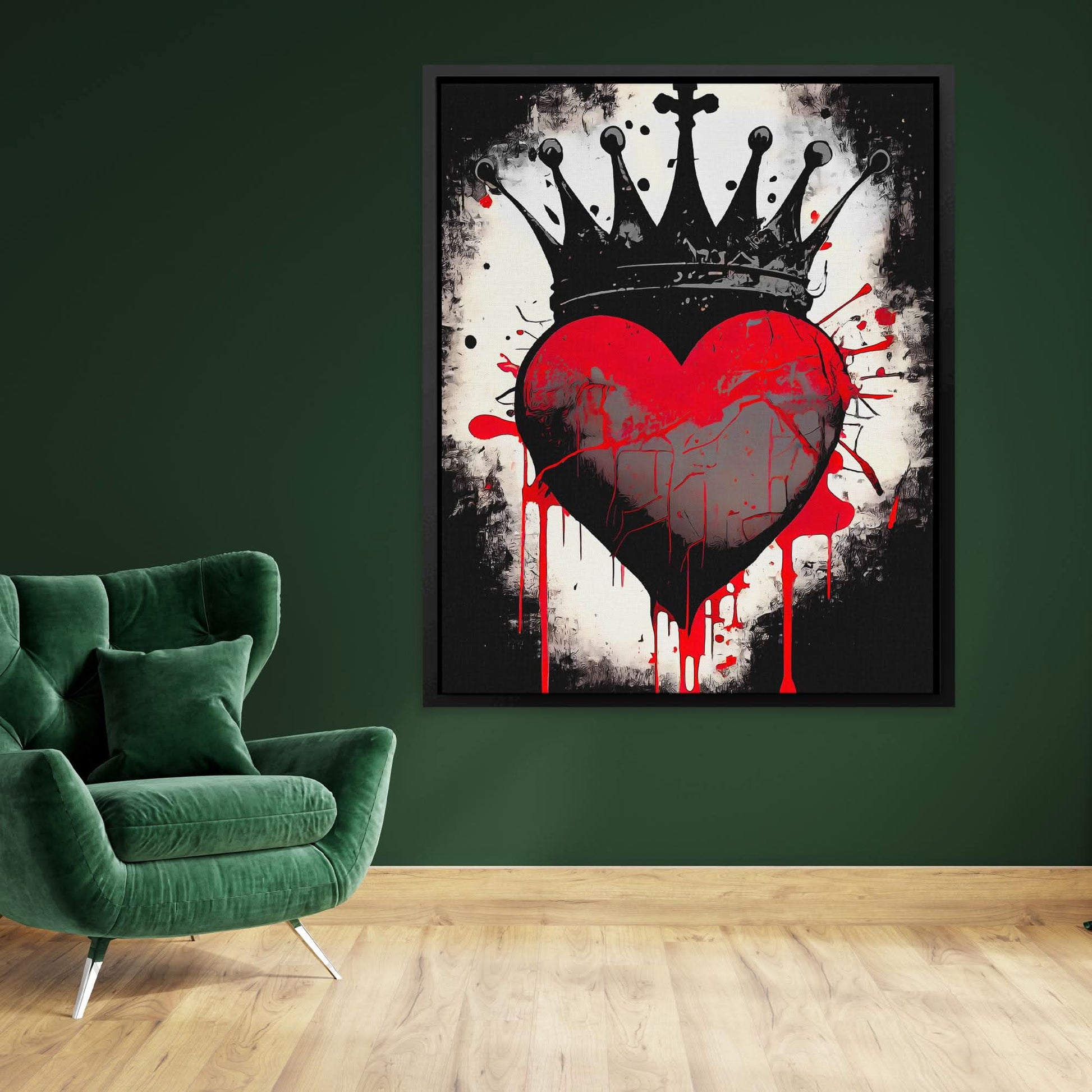 Bleeding Crown - Red Heart Canvas Print