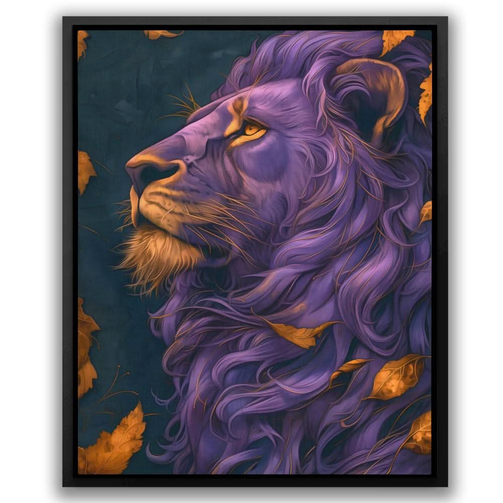 Blessed Bliss Lion - Watercolor Wall Art in Black Frame