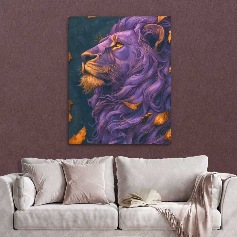 Blessed Bliss Lion - Gold Lion Canvas Print