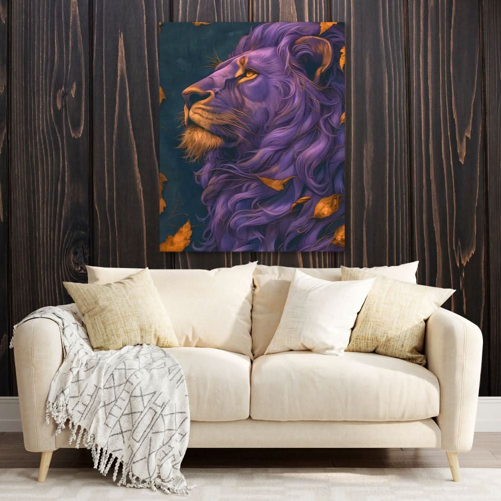 Blessed Bliss Lion - Watercolor Gold Canvas Wall Art