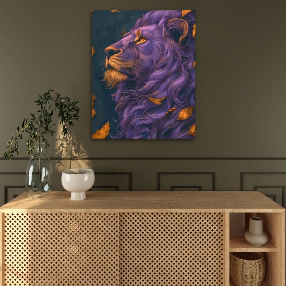 Blessed Bliss Lion - Gold Wall Art for Living Room