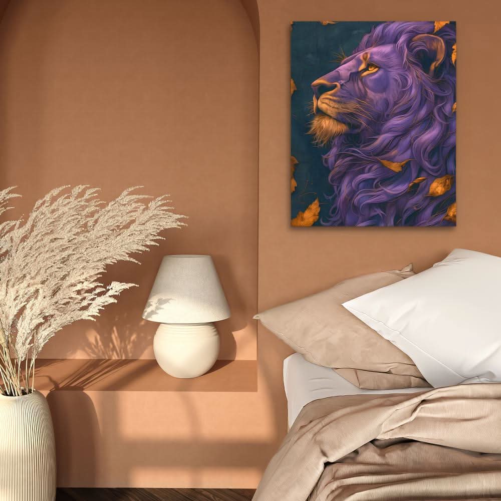 Blessed Bliss Lion - Large Watercolor Canvas Print