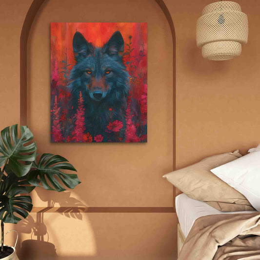 Blood Wolf - Wall Art in Black Frame