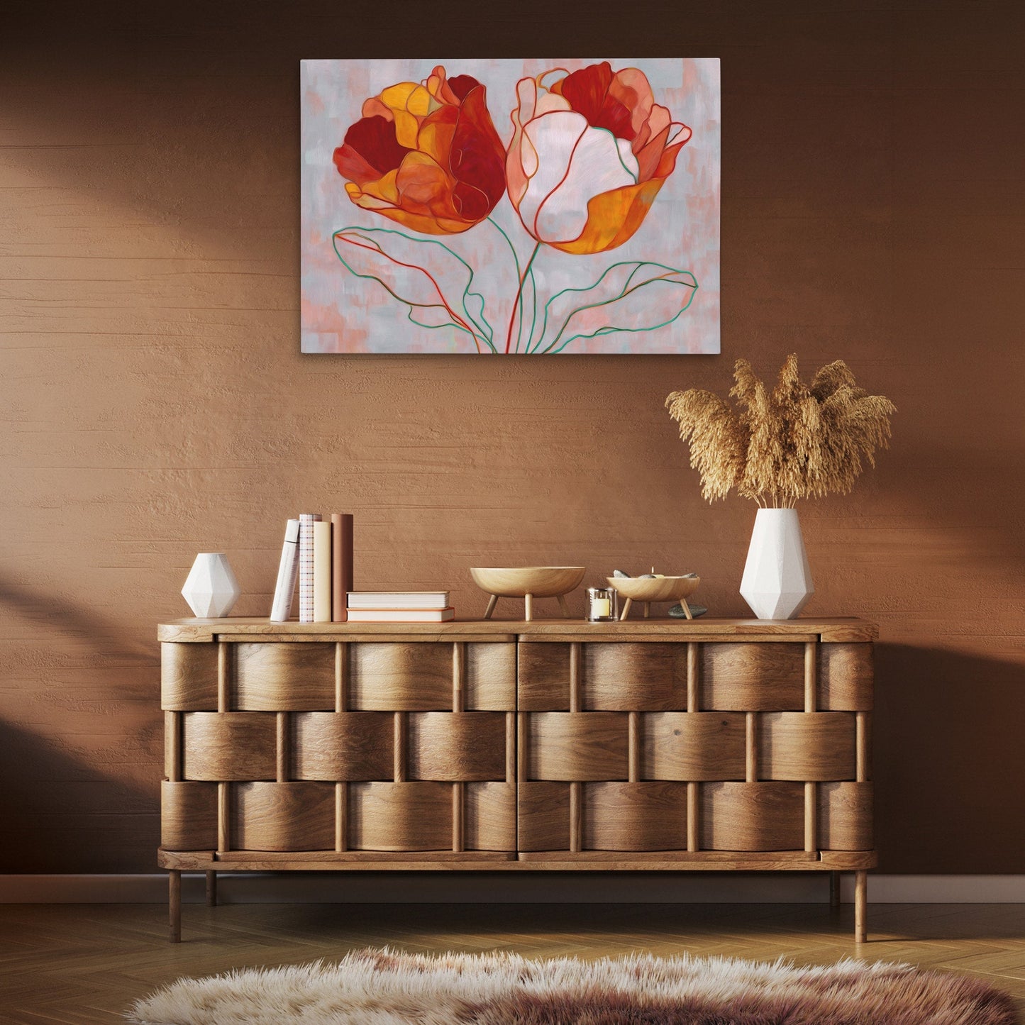 Blooming Fire Symphony - Luxury Wall Art