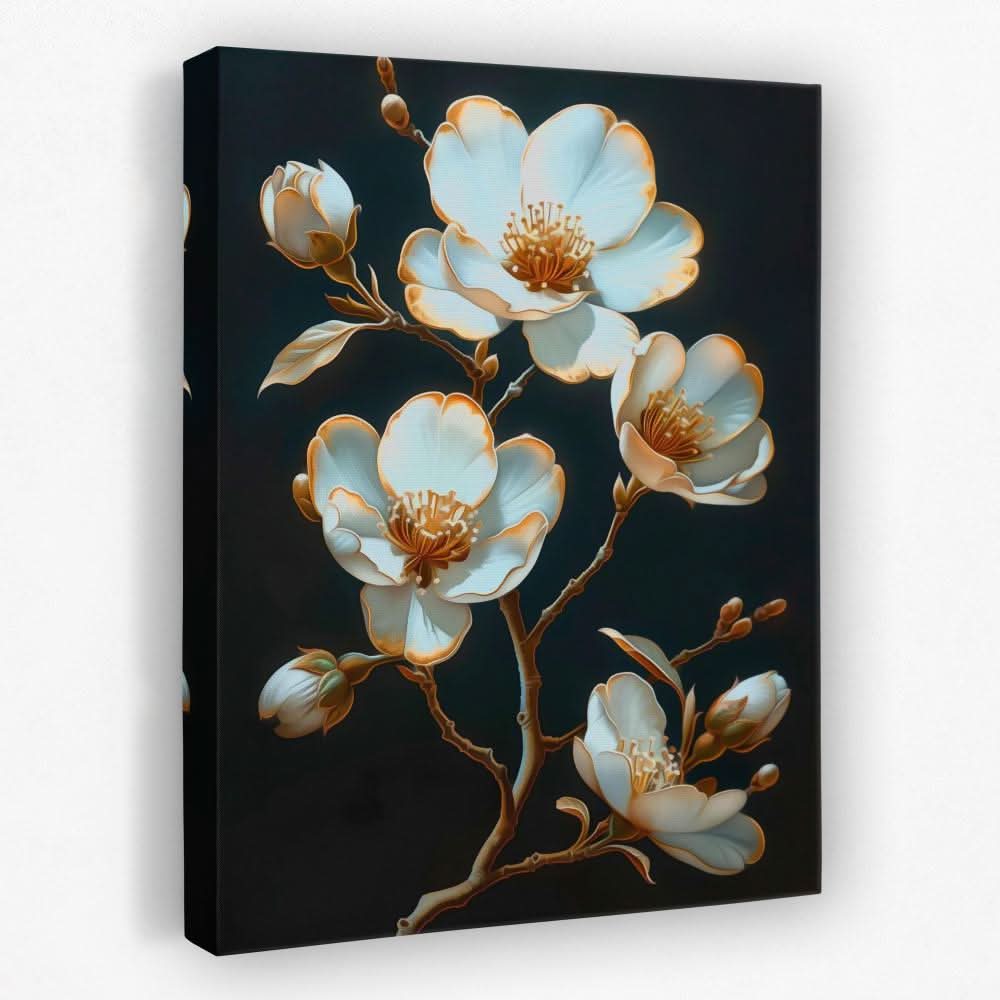 Blooming Nature - Black and White Canvas Wall Art