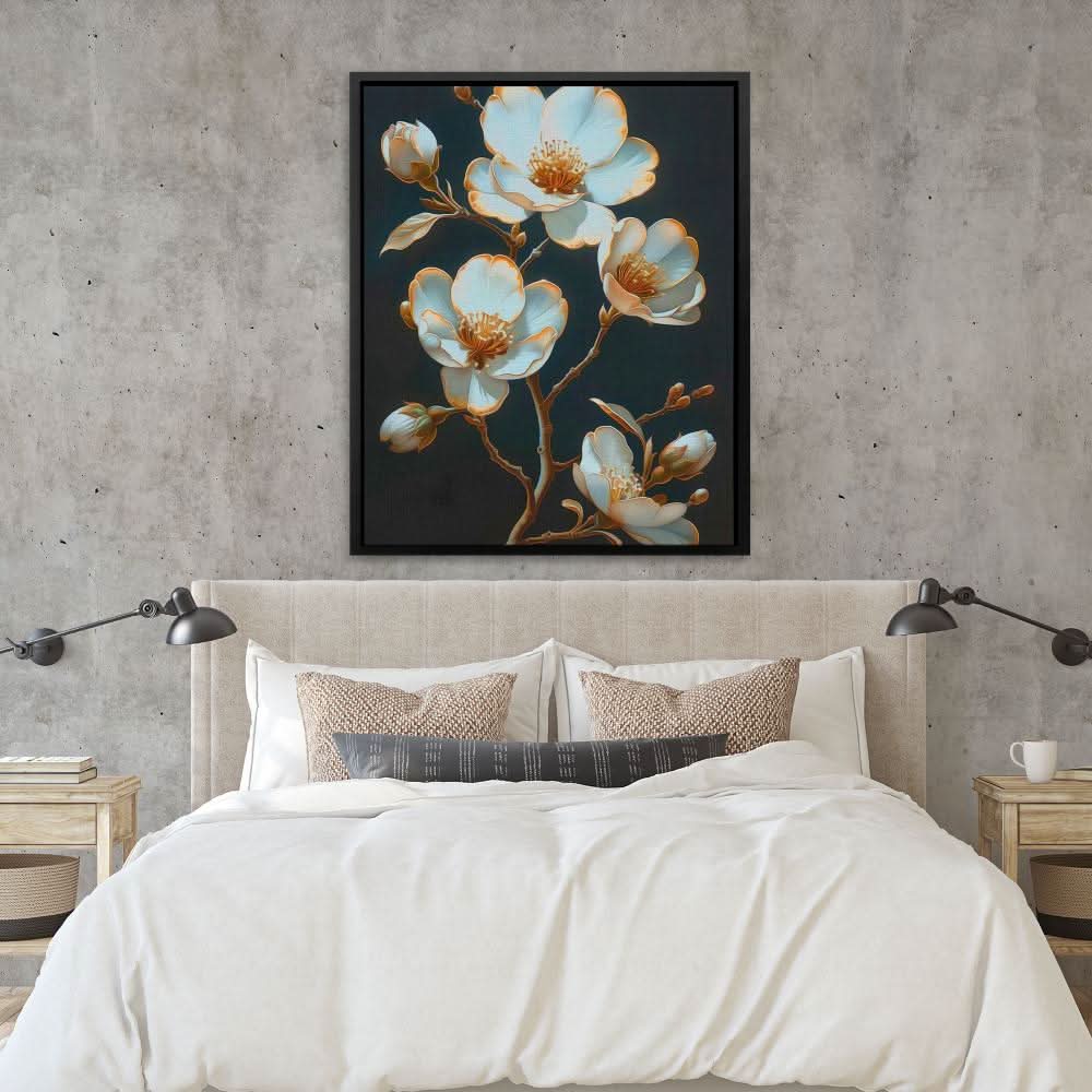 Blooming Nature - Floral Wall Art in Black Frame