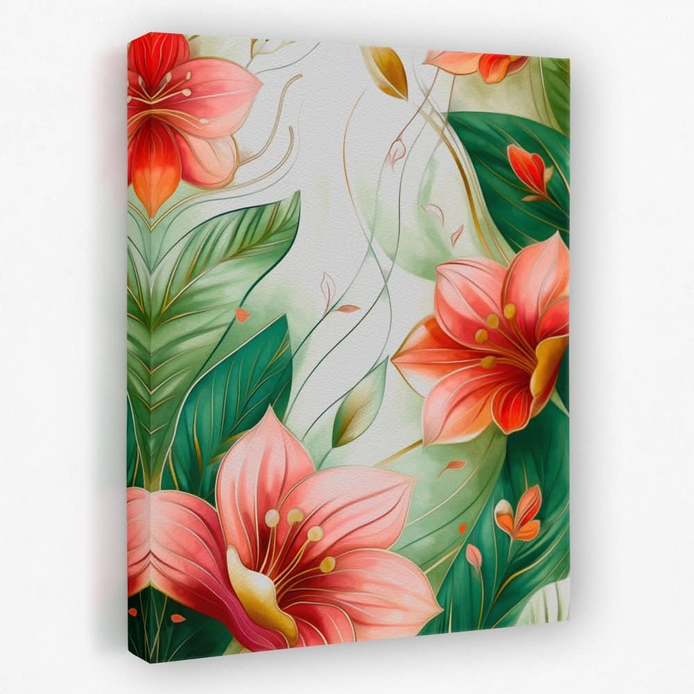 Blooming Pink Flowers - Floral Canvas Wall Art