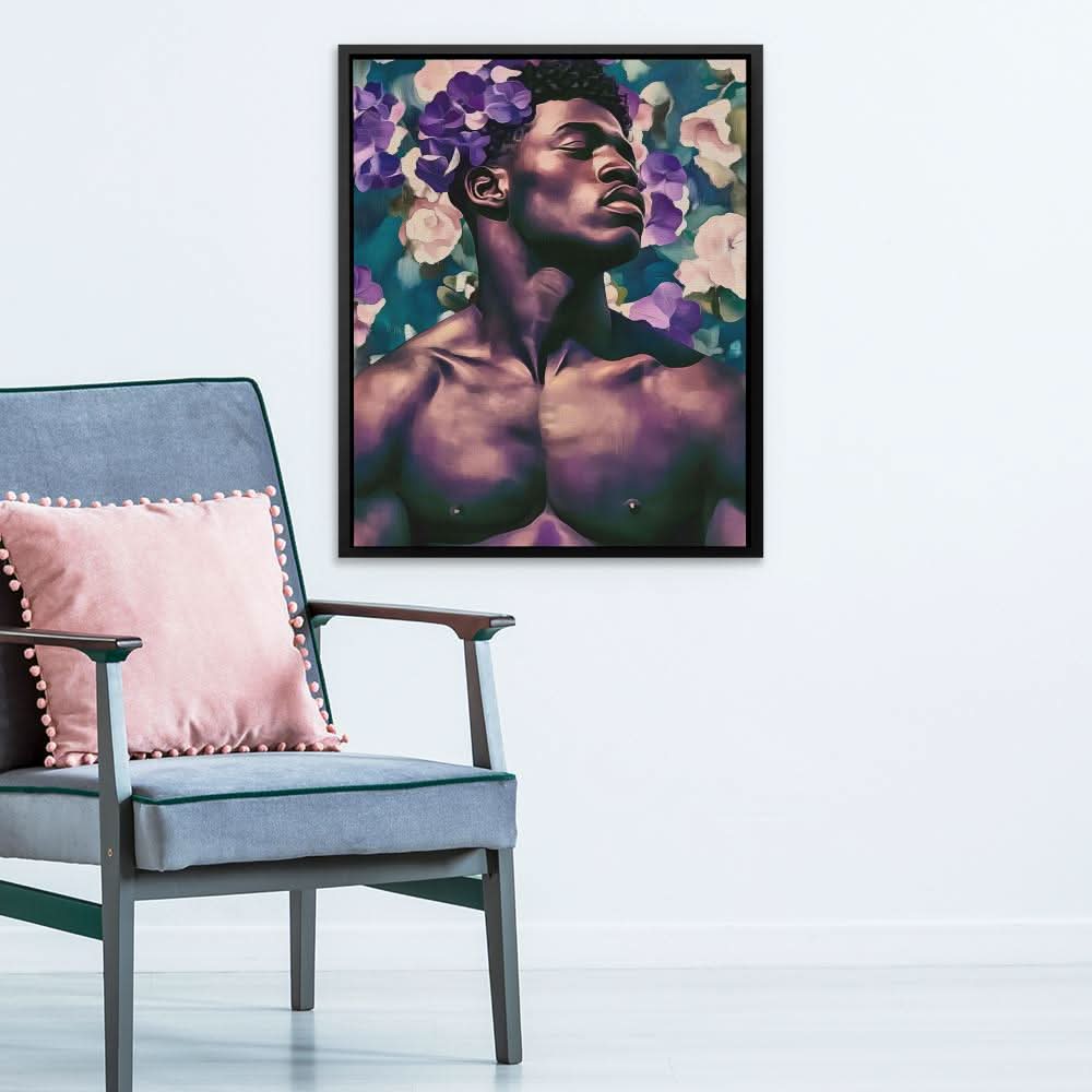 Blooming Strength - Wall Art in Black Frame