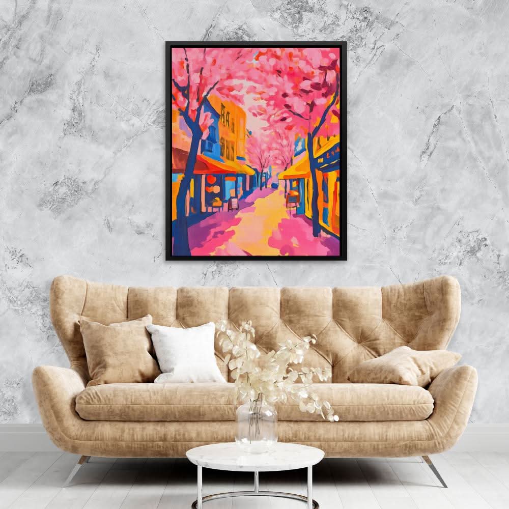 Blossom Boulevard - Colorful Canvas Wall Art