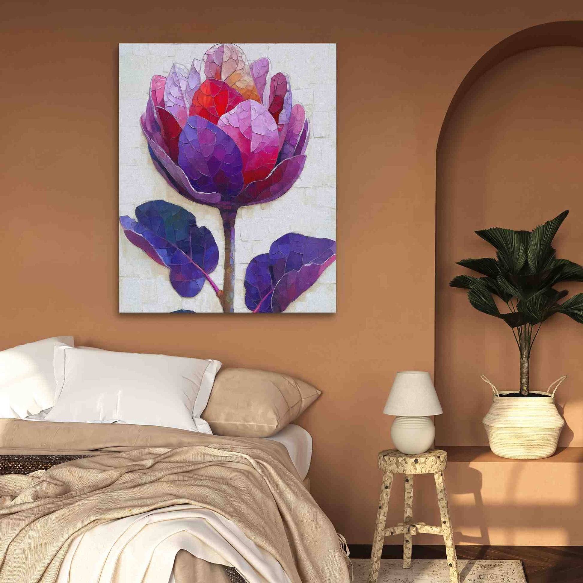 Blossoming Elegance - Purple Canvas Wall Art