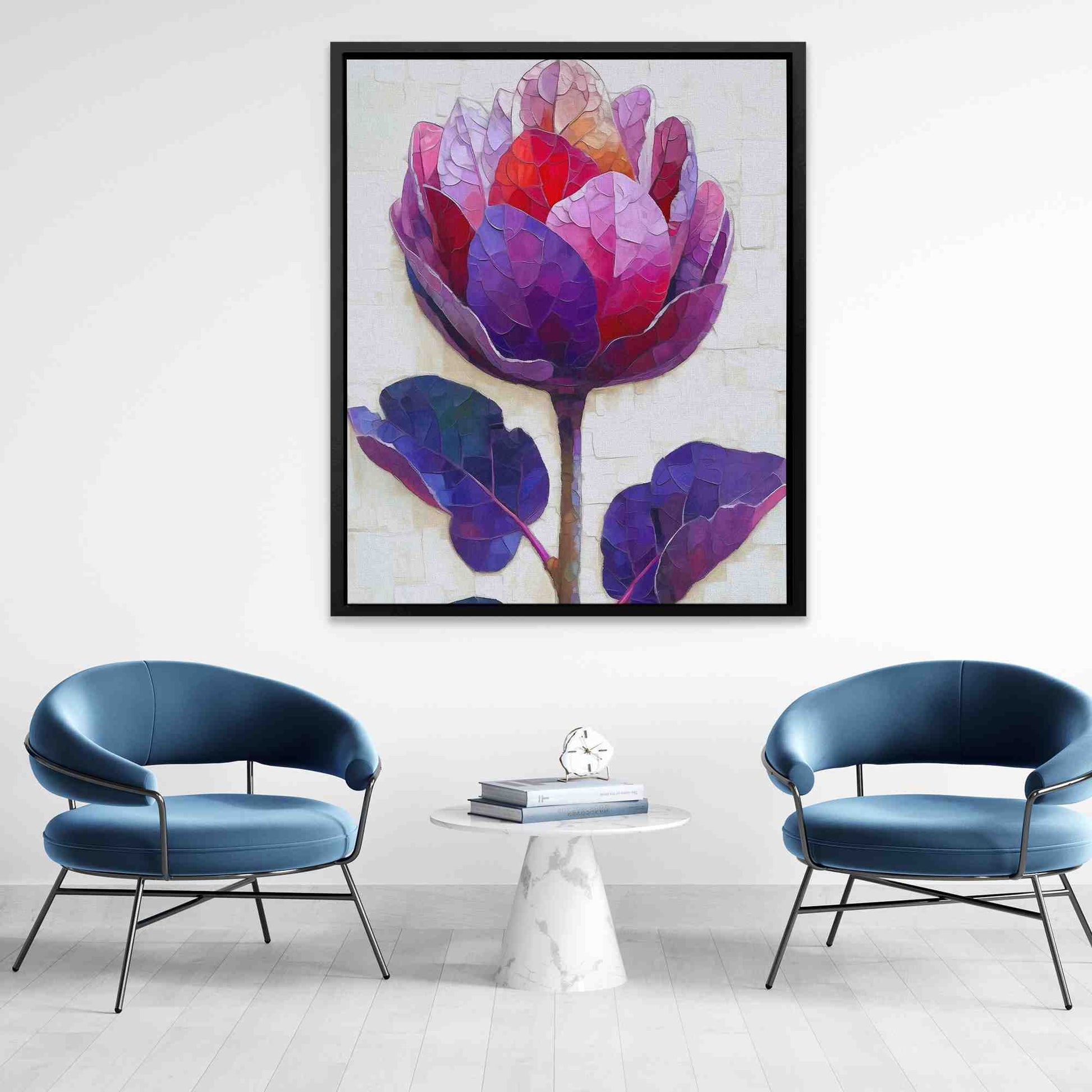 Blossoming Elegance - Flowers Wall Art in Black Frame