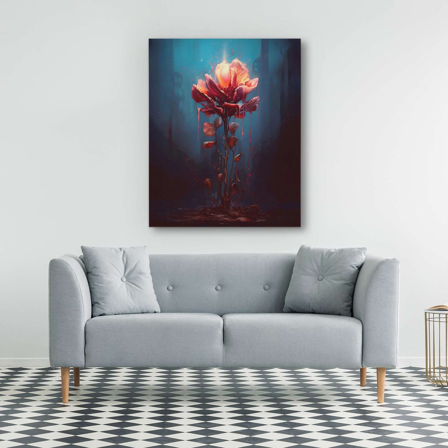 Blossoming Petals - Blue Wall Art