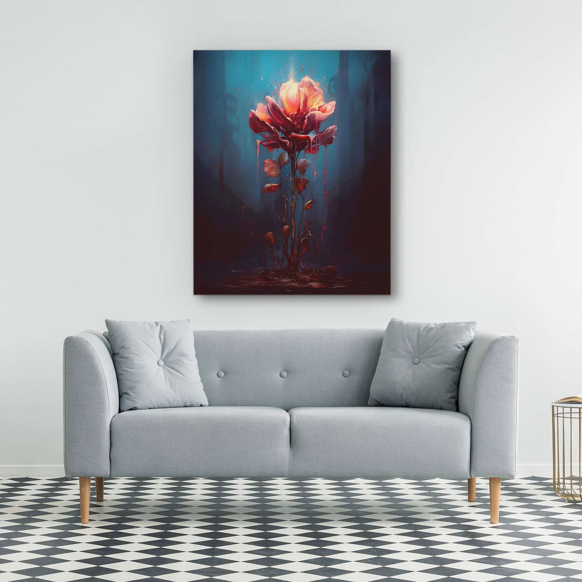 Blossoming Petals - Blue Wall Art