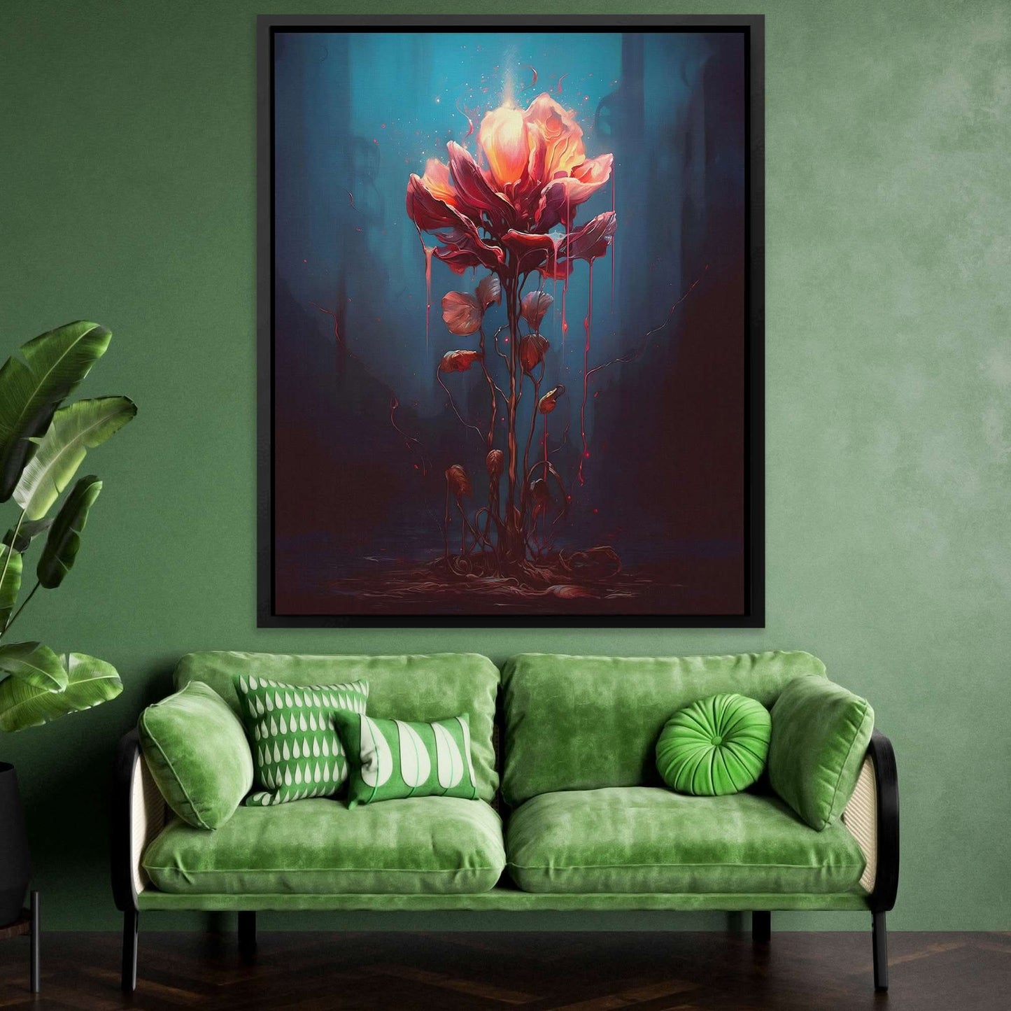 Blossoming Petals - Blue Canvas Print