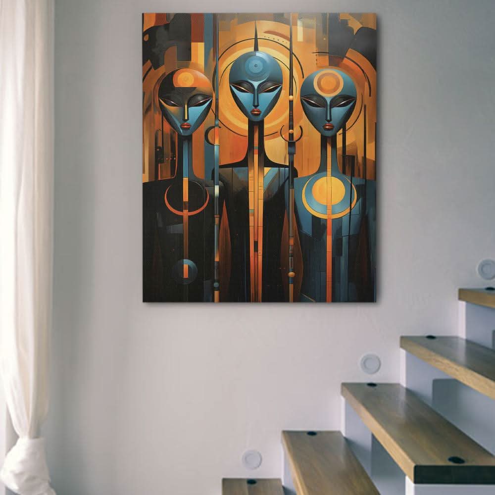 Blue Aliens - Blue Celestial Canvas Print