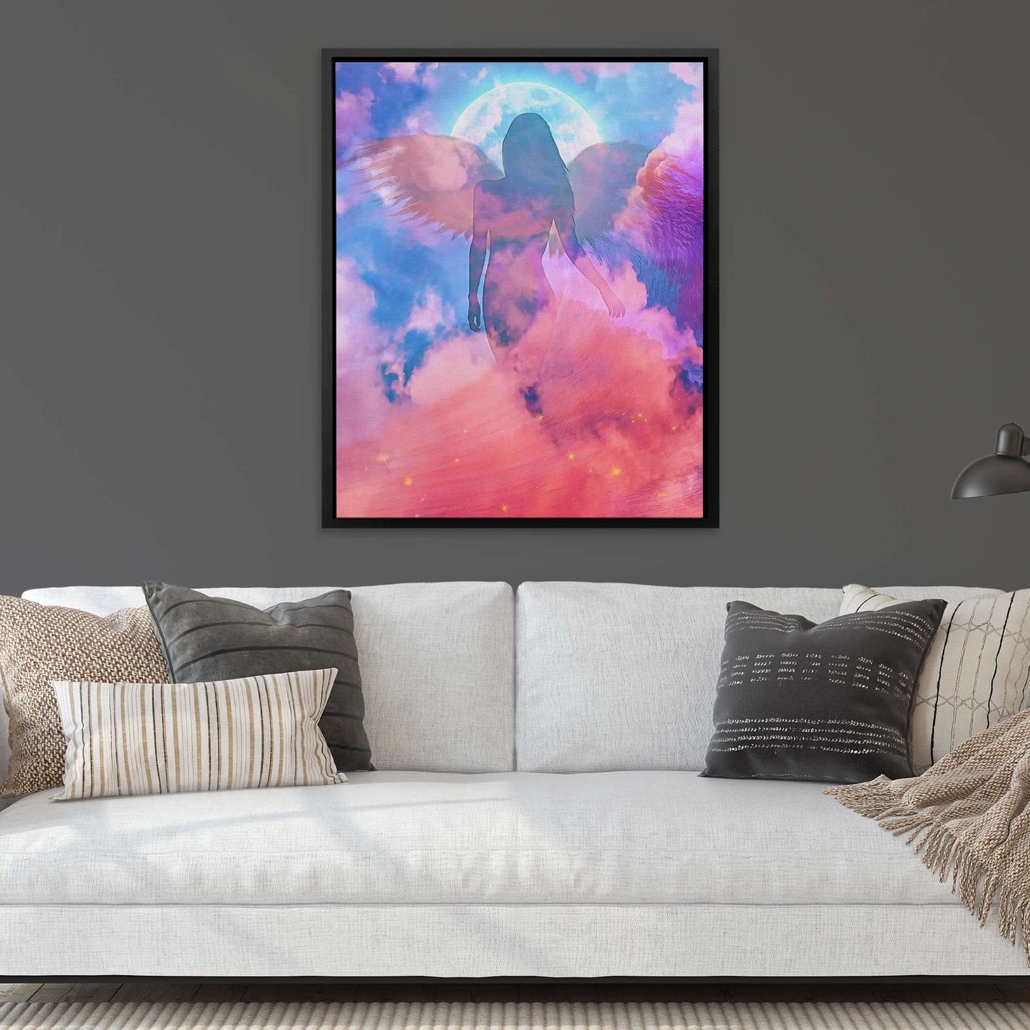 Blue Angel - Wall Art in Black Frame