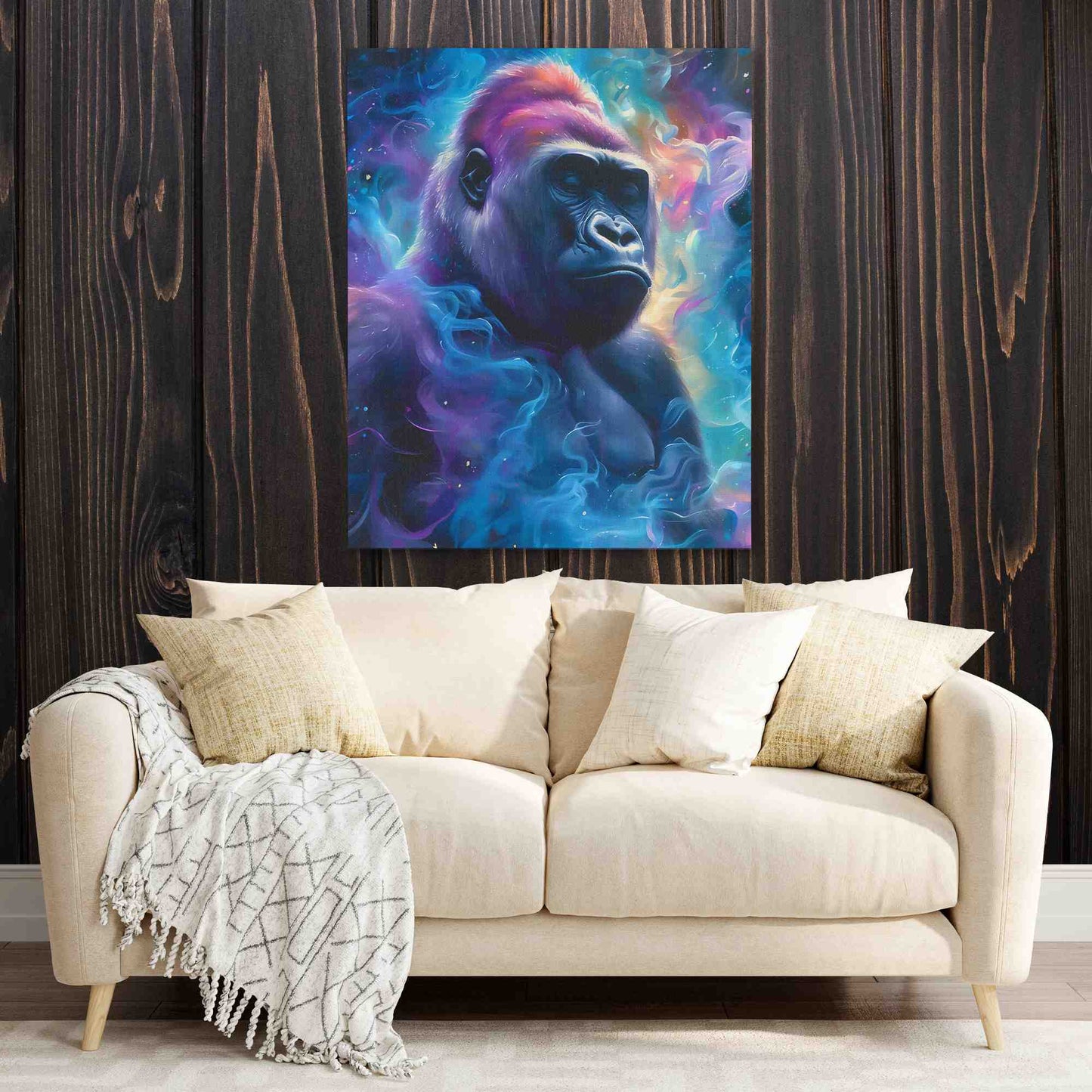 Blue Ape - Ape Wall Art in Black Frame