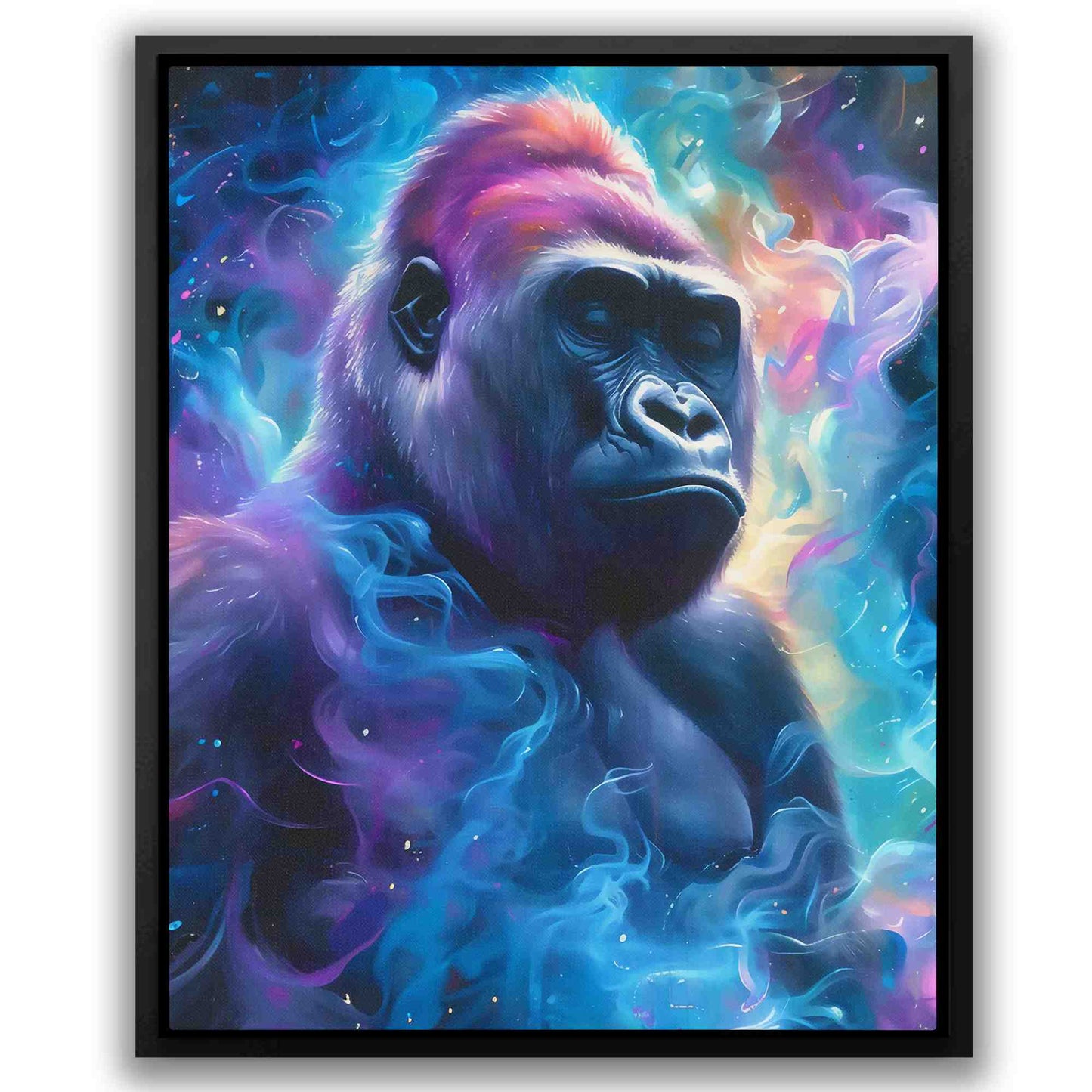 Blue Ape - Surrealism Blue Canvas Wall Art