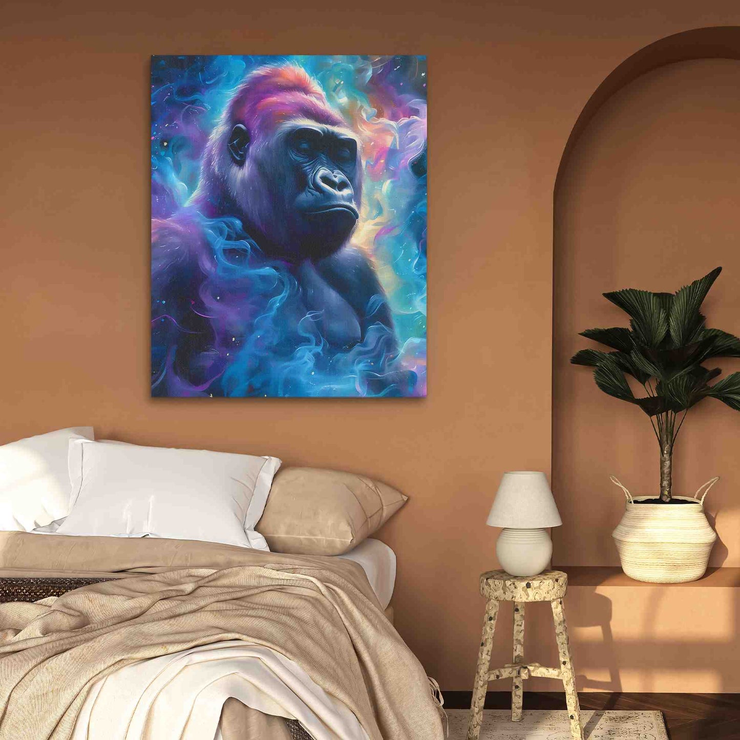 Blue Ape - Surrealism Wall Art in Black Frame