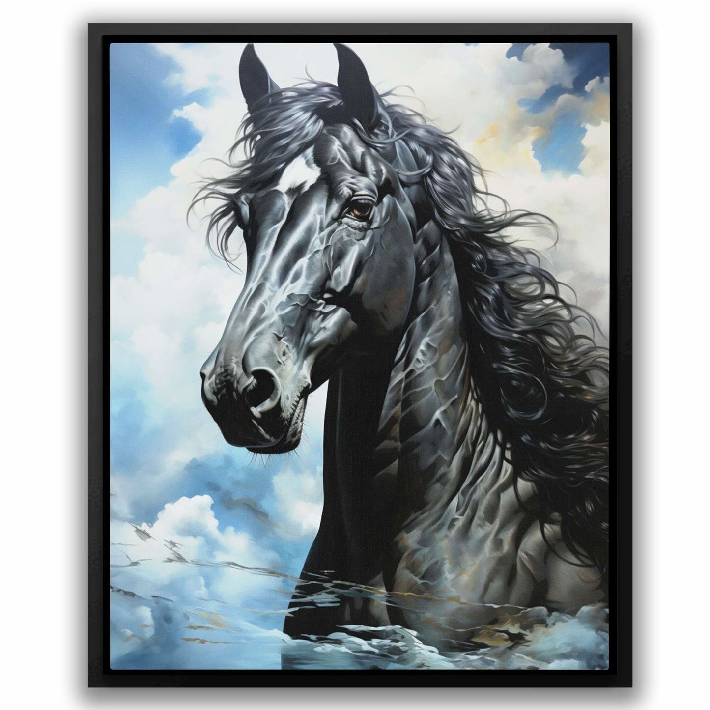 Blue Arabian Horse - Blue Wall Art
