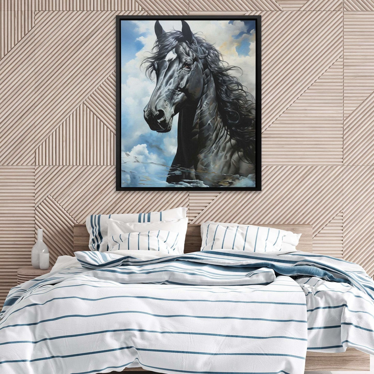 Blue Arabian Horse - Blue Horse Canvas Print