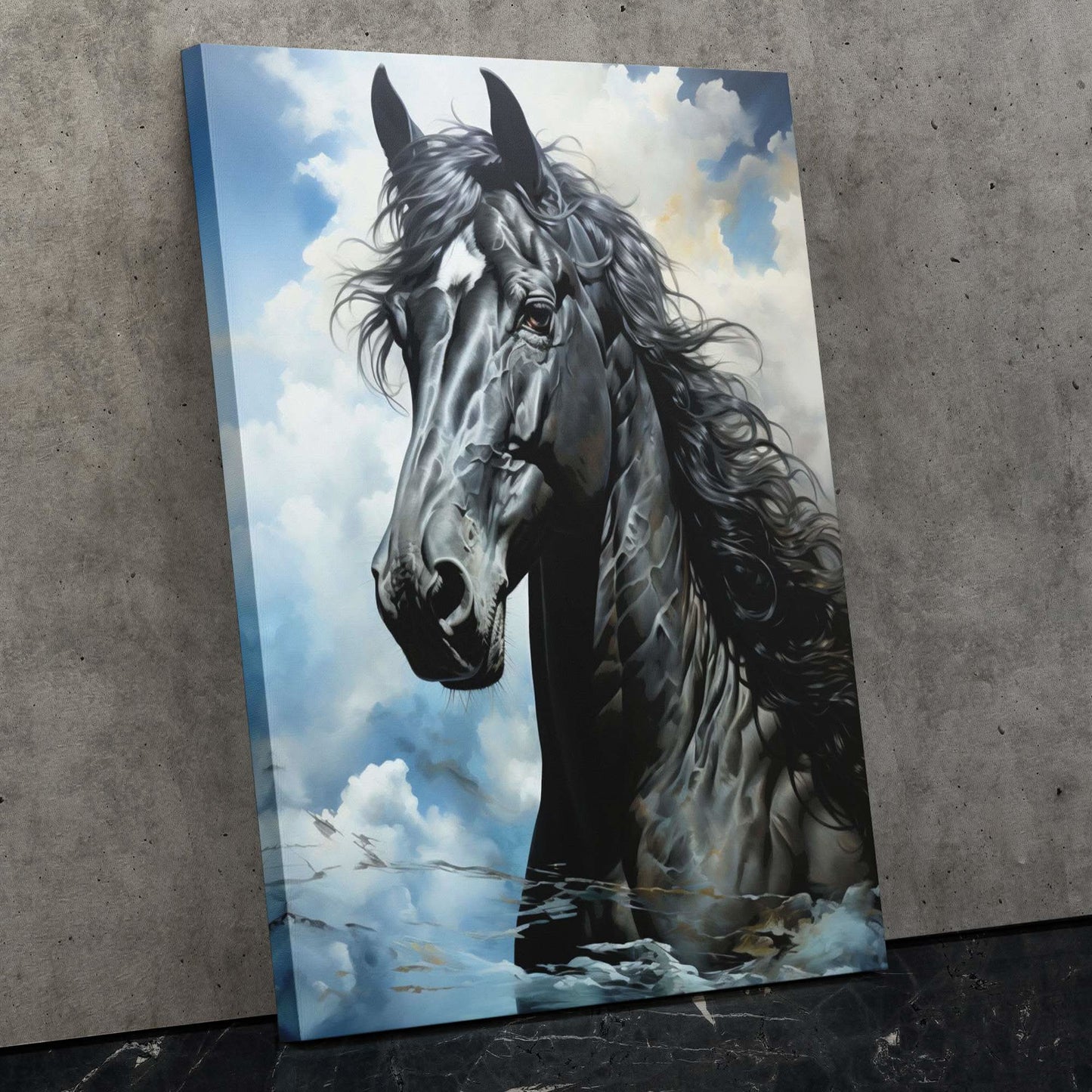 Blue Arabian Horse - Animals Art
