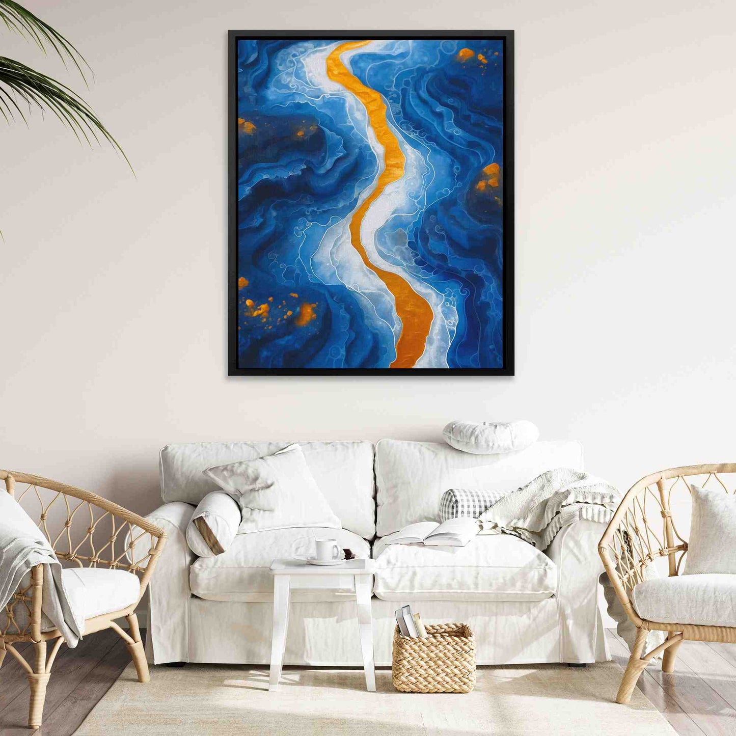 Blue Canyon - Navy Blue Art for Bathroom