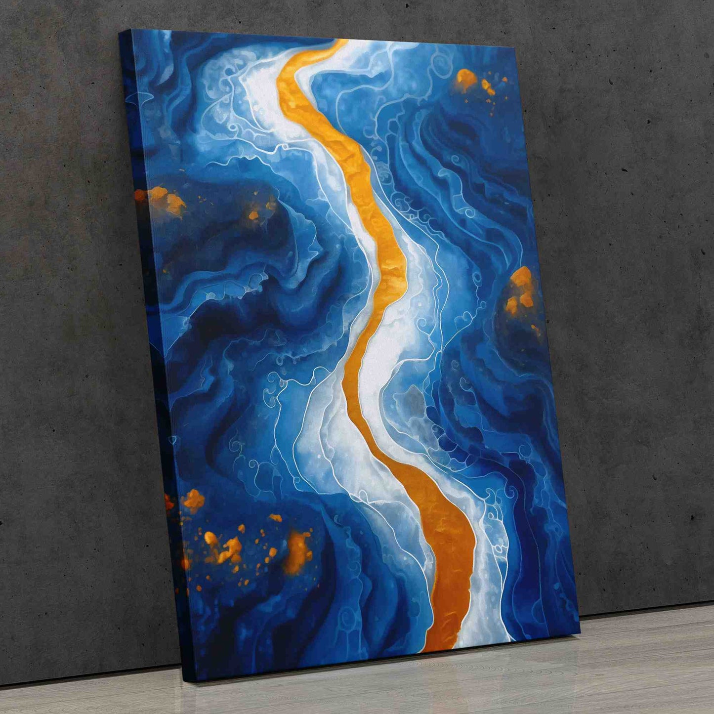 Blue Canyon - Abstract Wall Art in Black Frame
