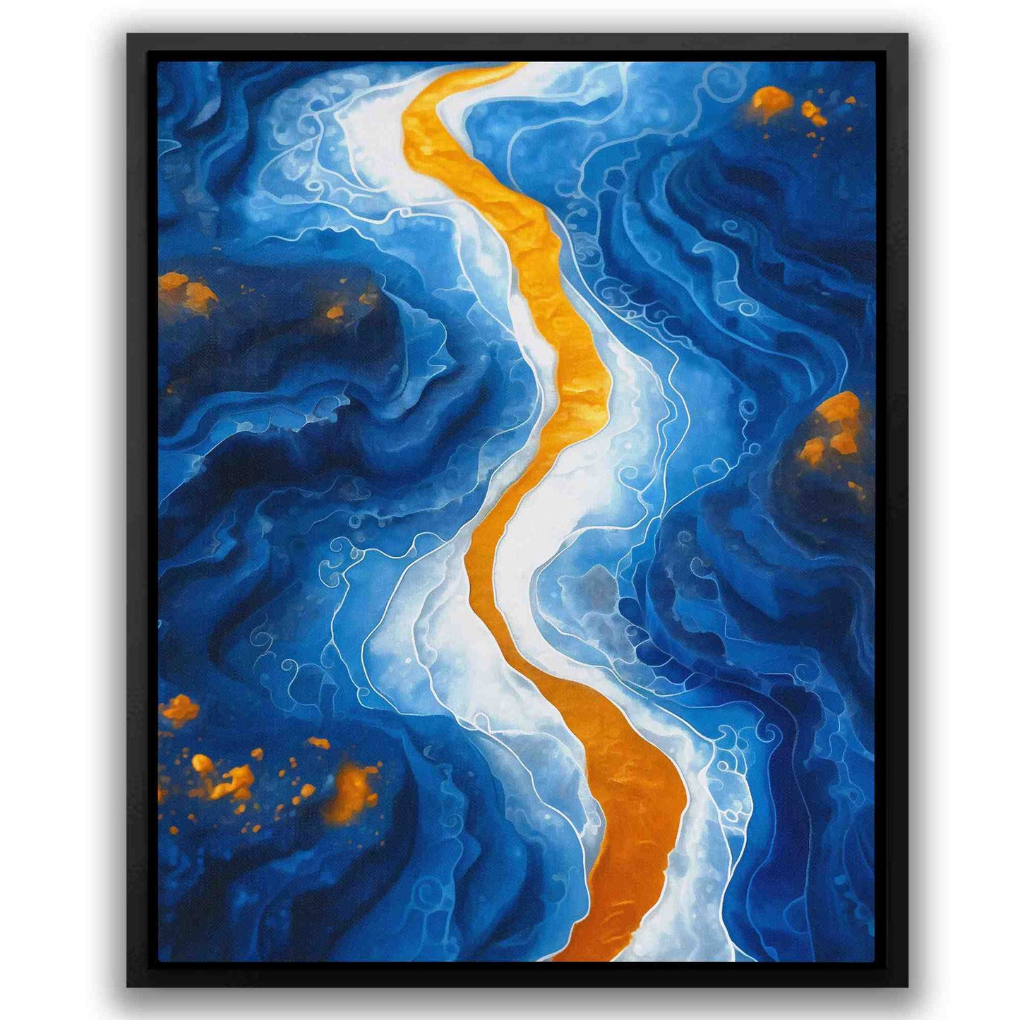 Blue Canyon - Blue Vertical Canvas Print