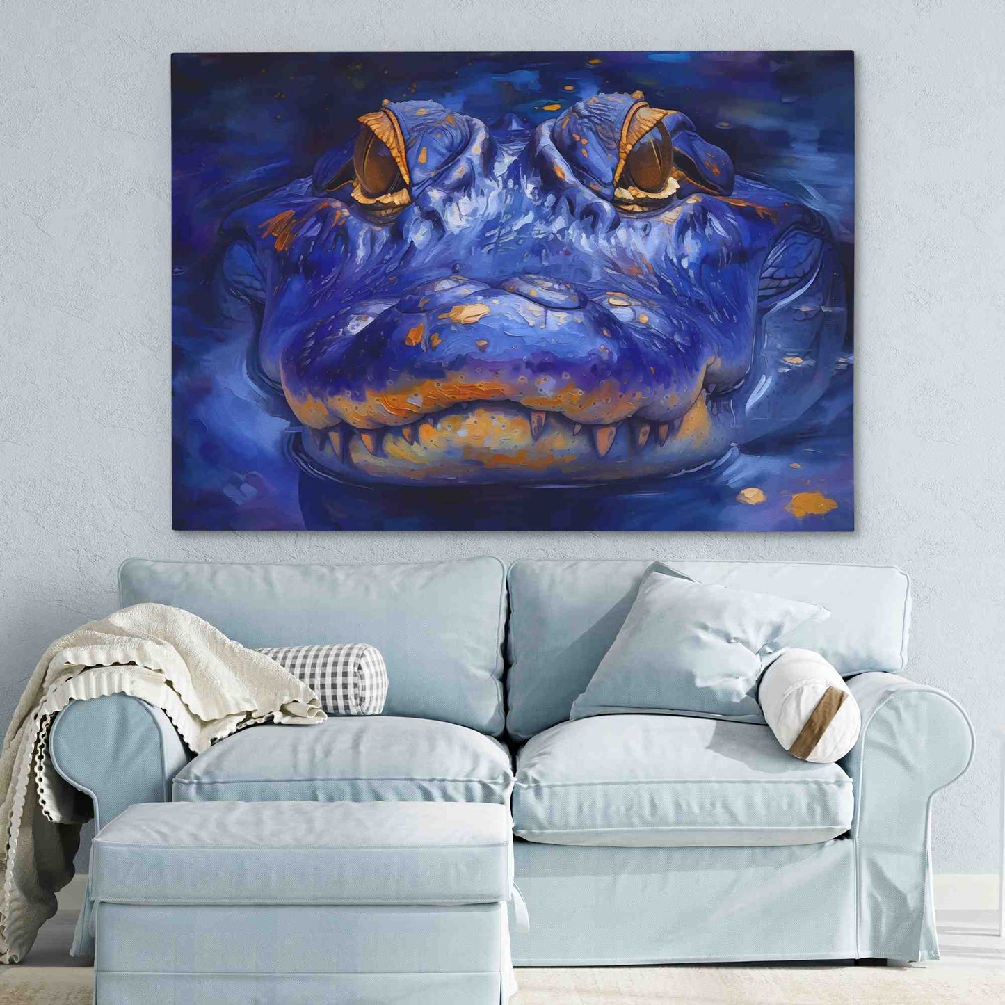 Blue Crocodile - Animals Art for Living Room