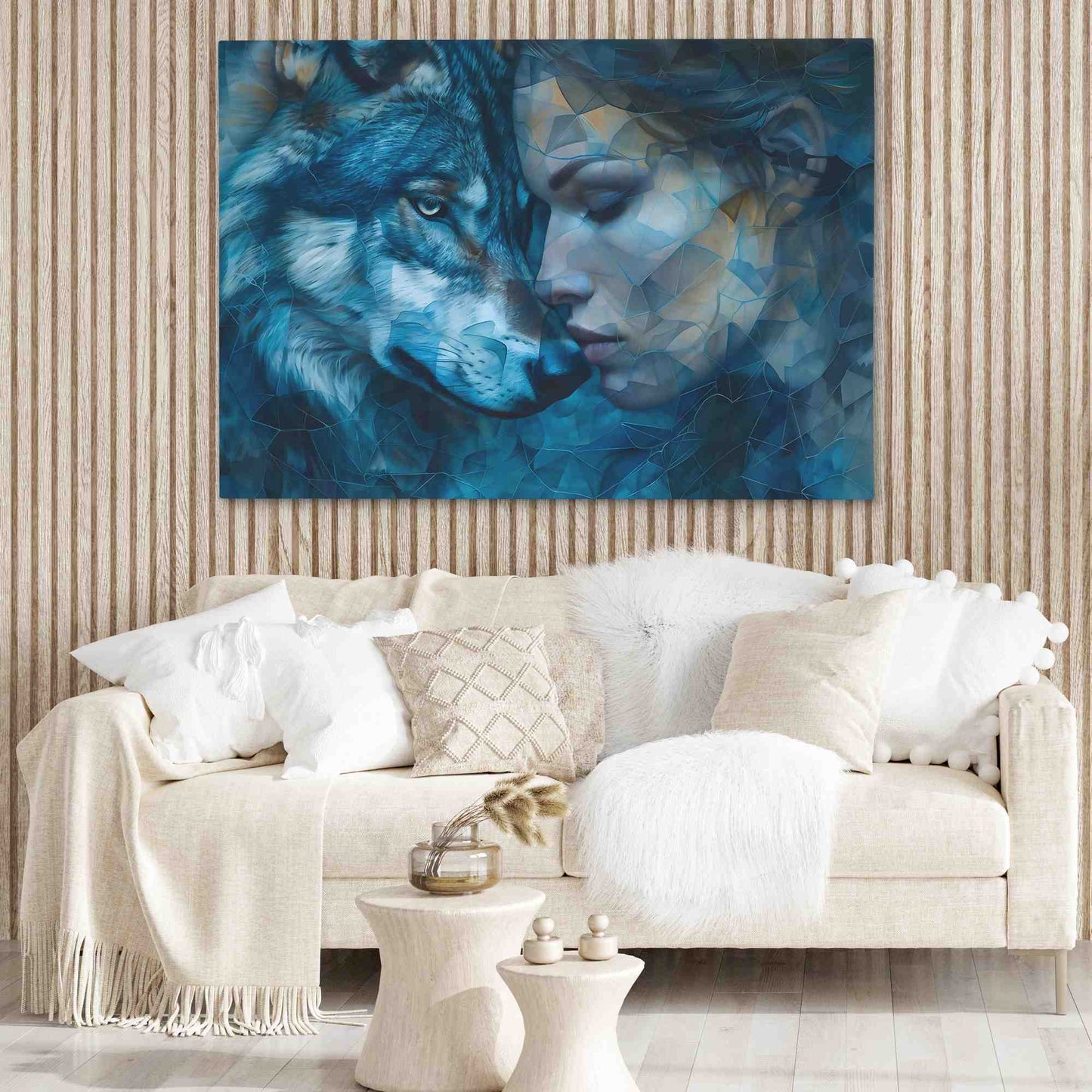 Blue Depths - Fantasy Wall Art in Black Frame