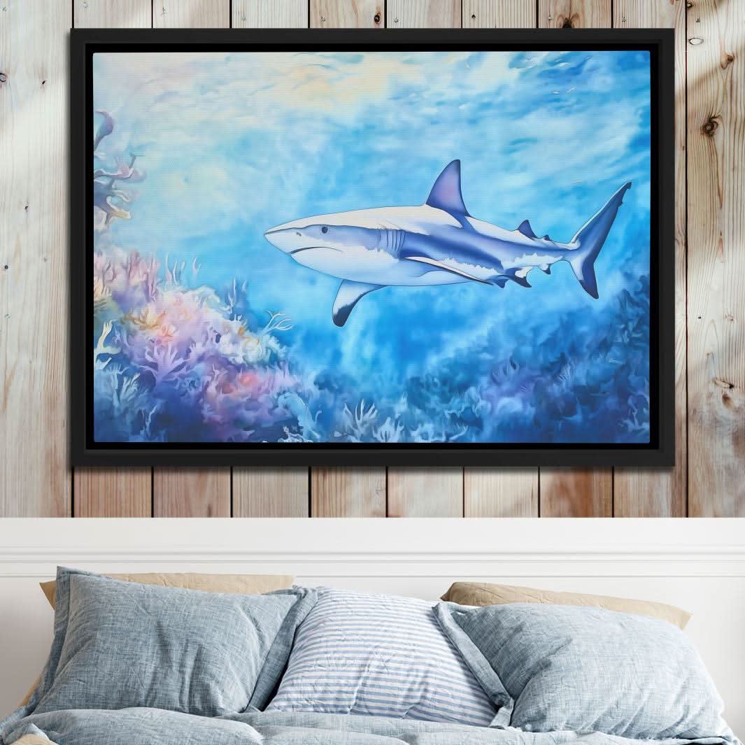 Blue Depths Predator - Blue Beach House Canvas Print