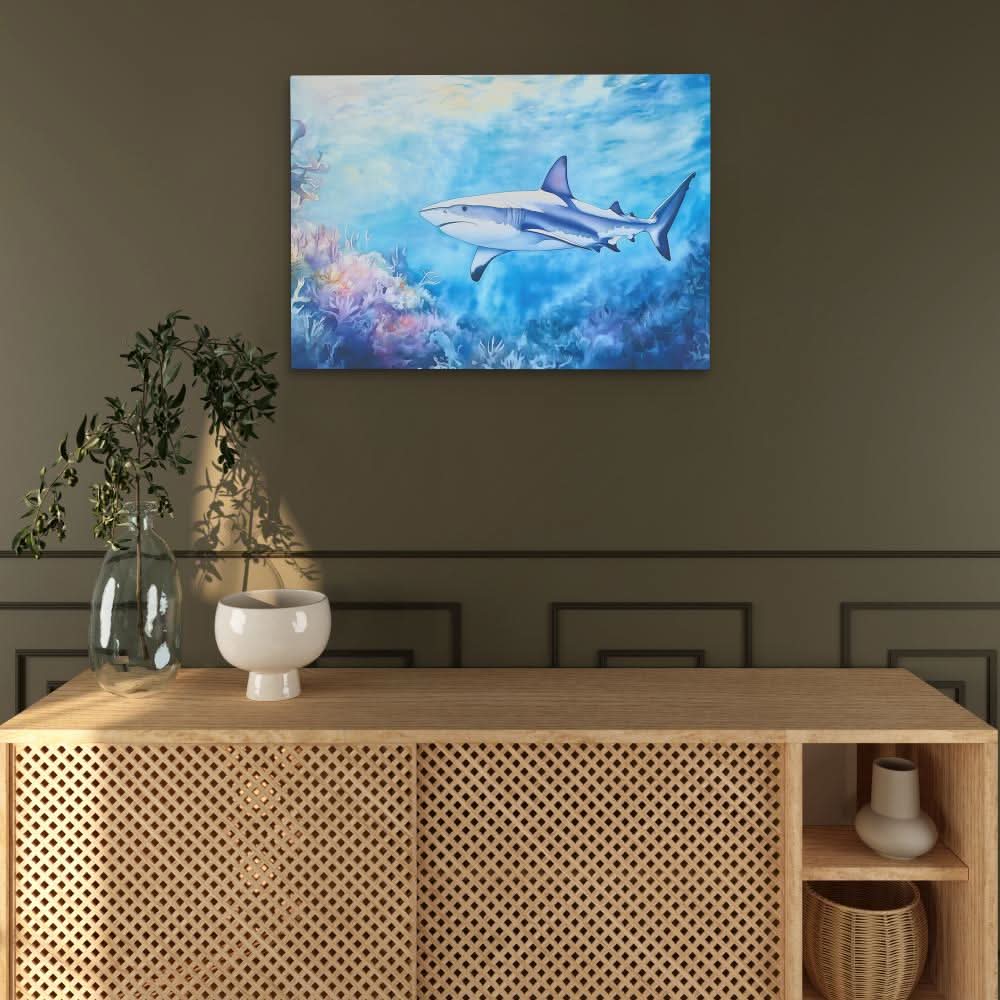 Blue Depths Predator - Blue Wall Art for Lounge