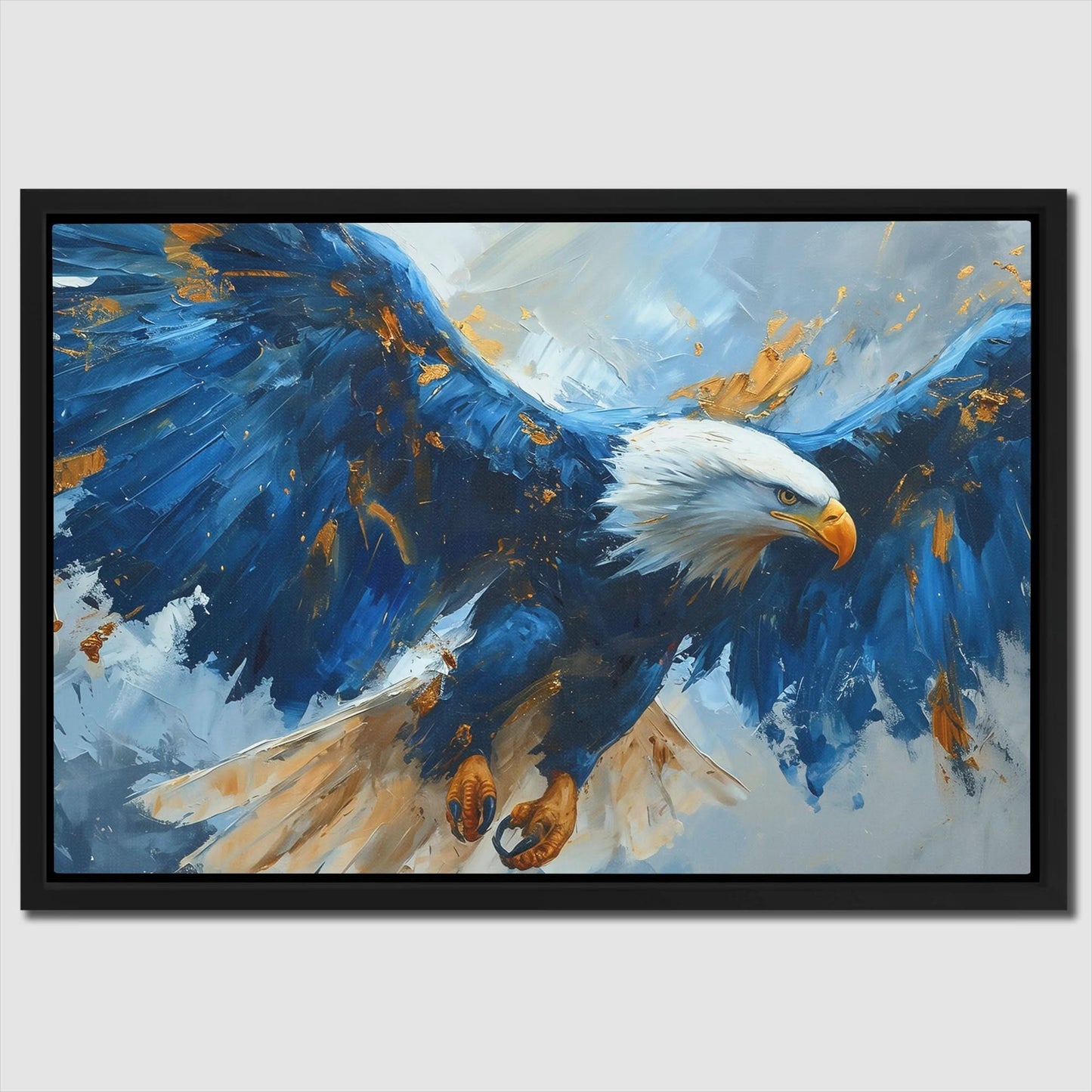 Blue Eagle Flying - Animals Art